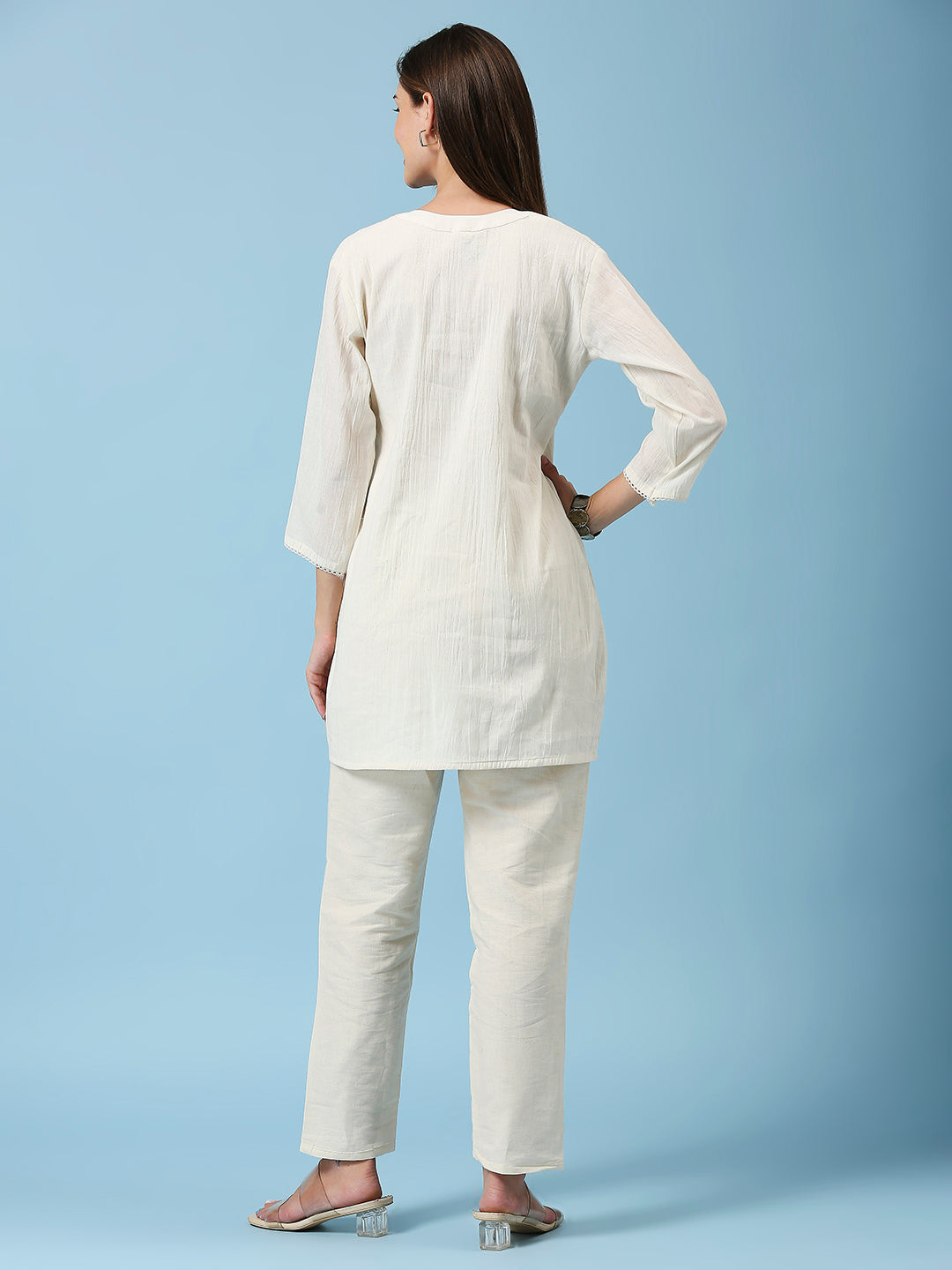 Embroidered Khadi Cotton Summer Top