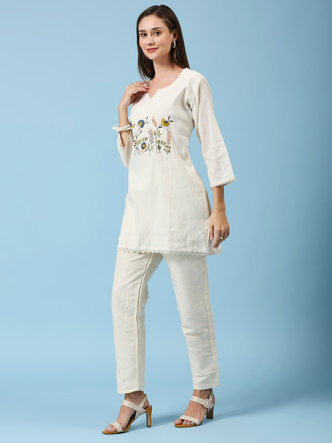 Embroidered Khadi Cotton Summer Top
