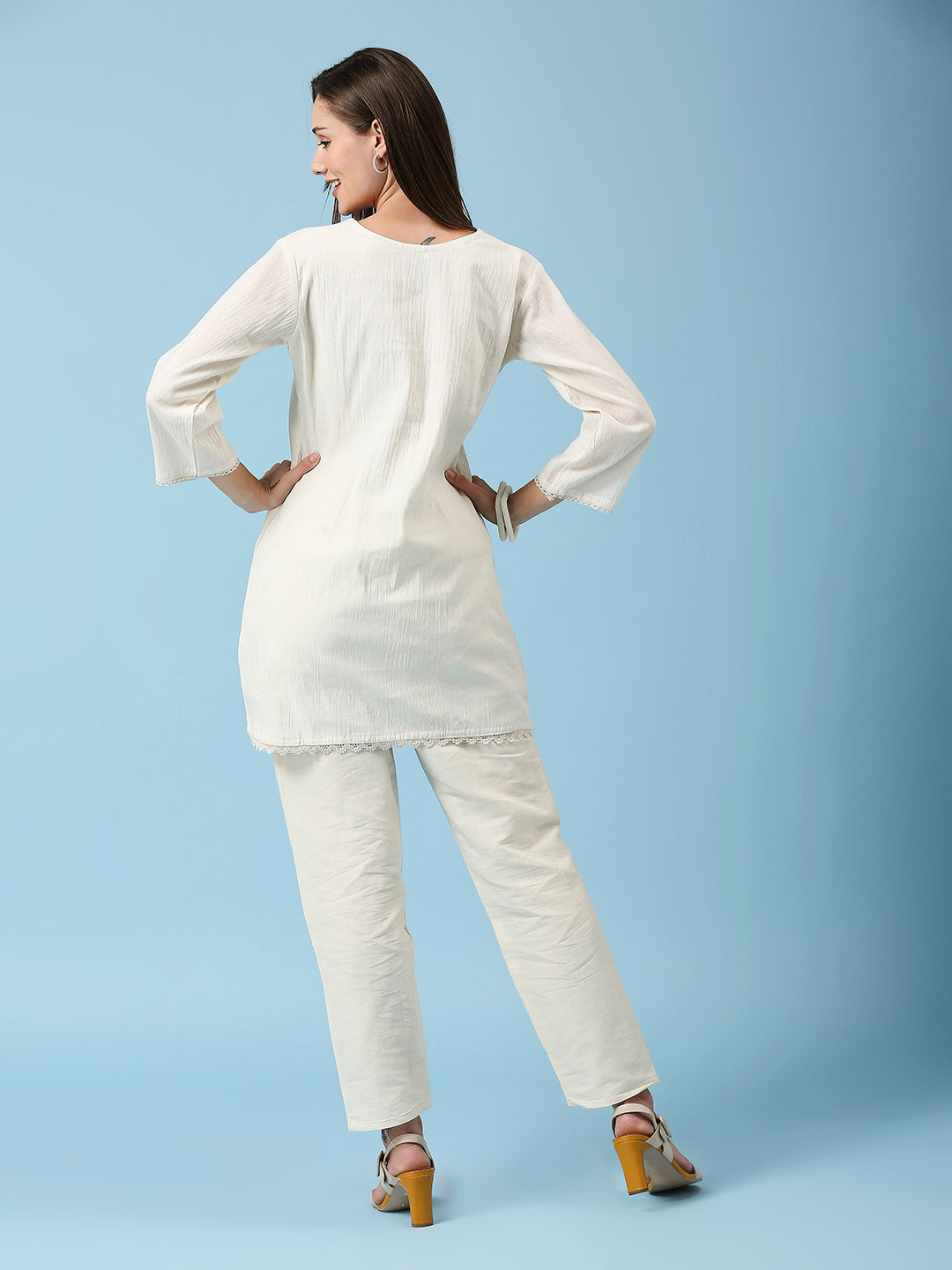 Embroidered Khadi Cotton Summer Top