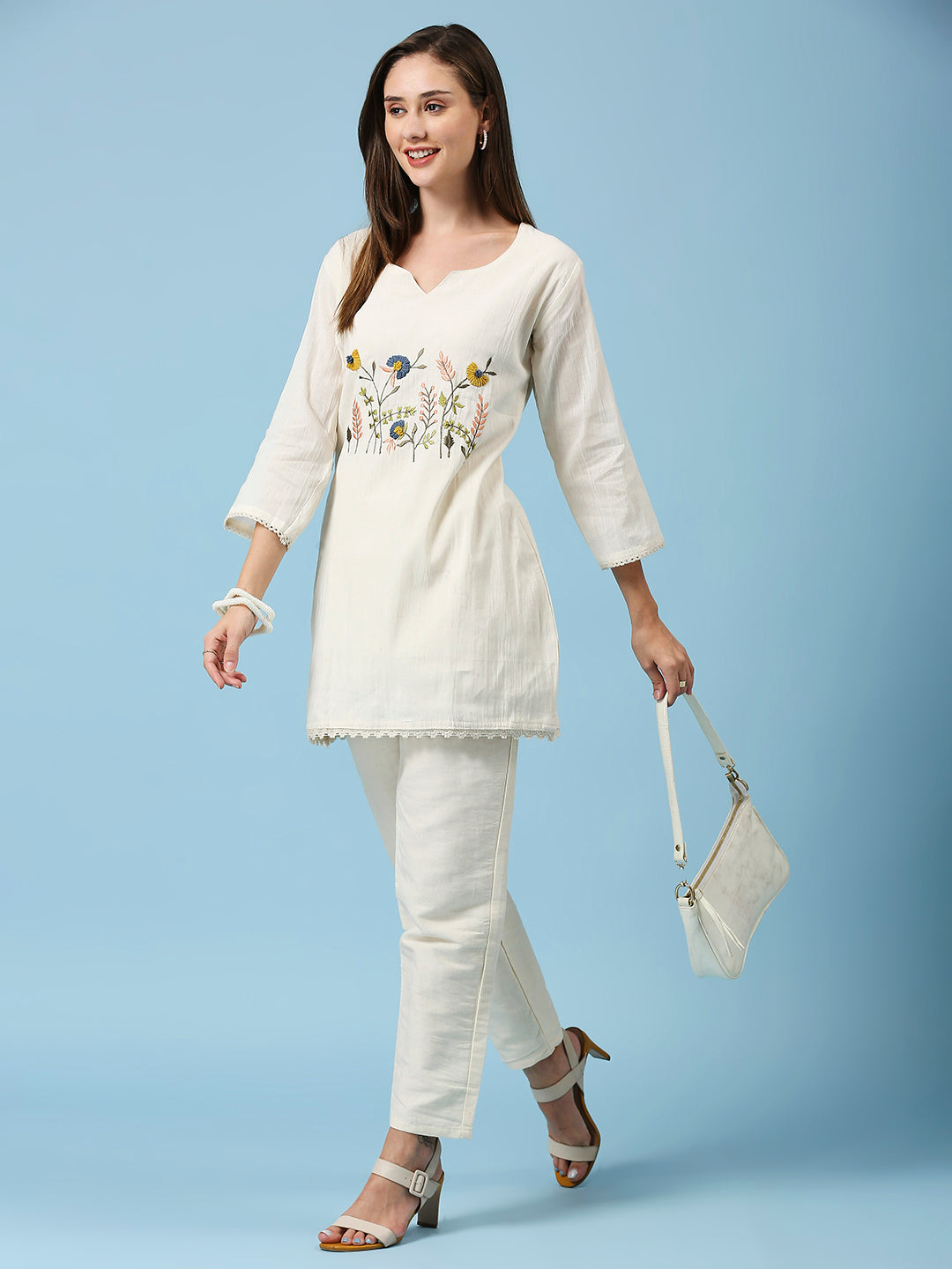 Embroidered Khadi Cotton Summer Top