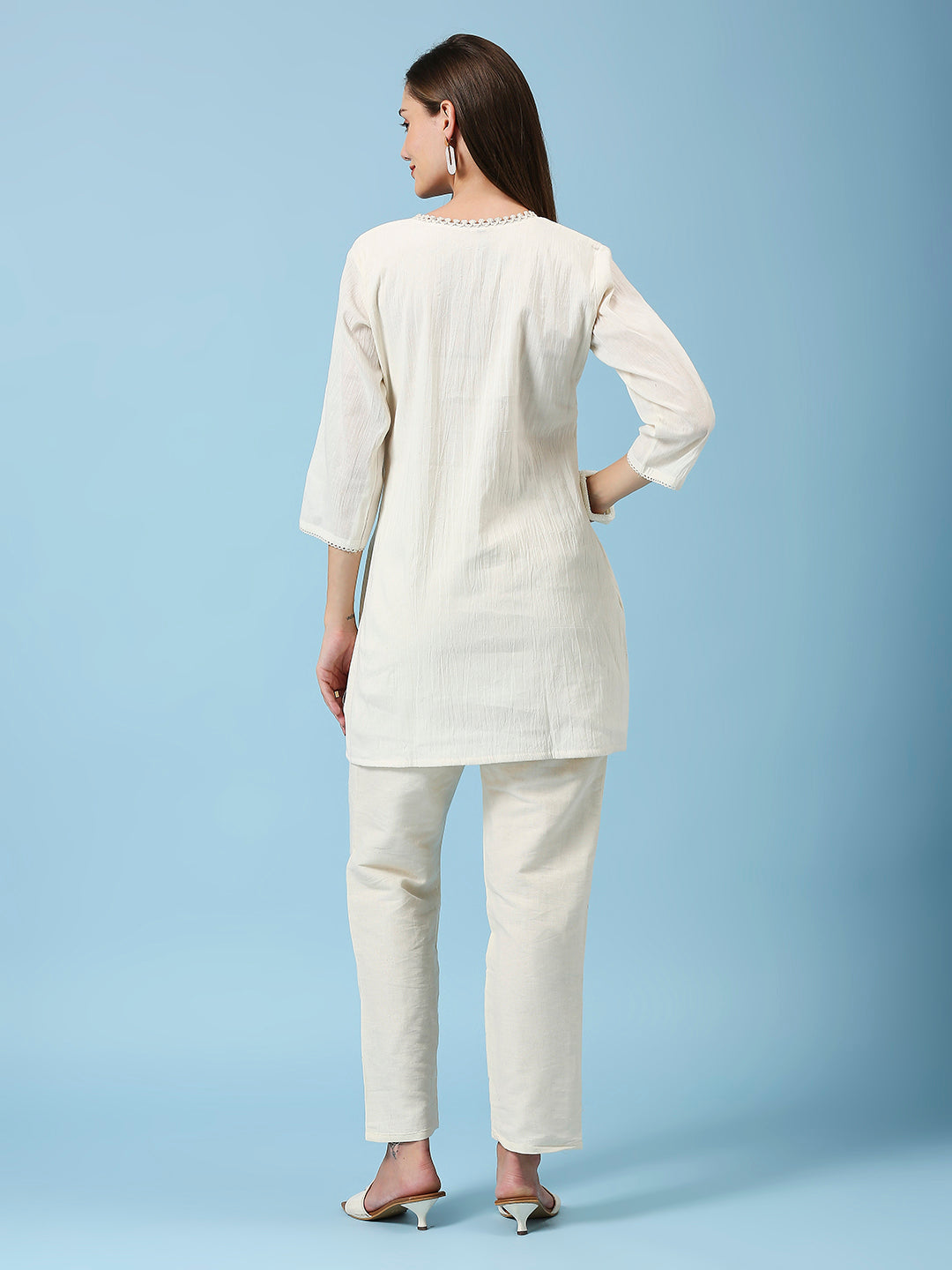 Embroidered Khadi Cotton Summer Top