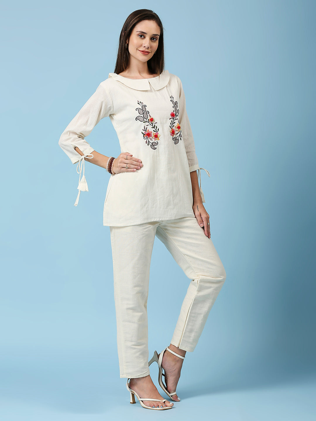 Embroidered Khadi Cotton Summer Top