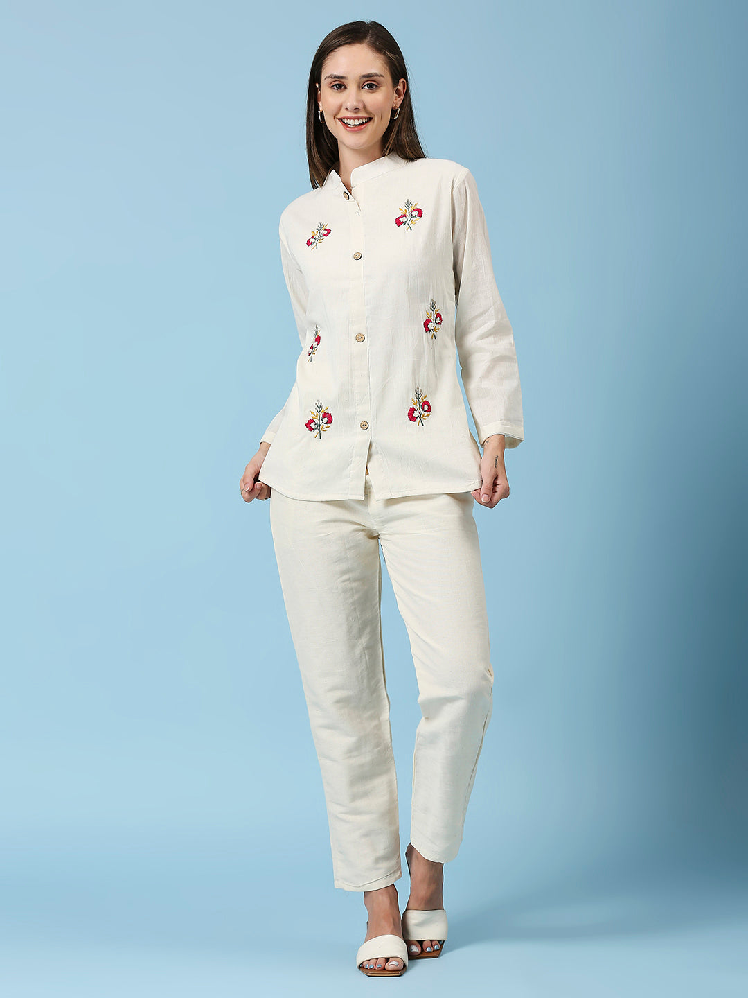 Embroidered Khadi Cotton Summer Top