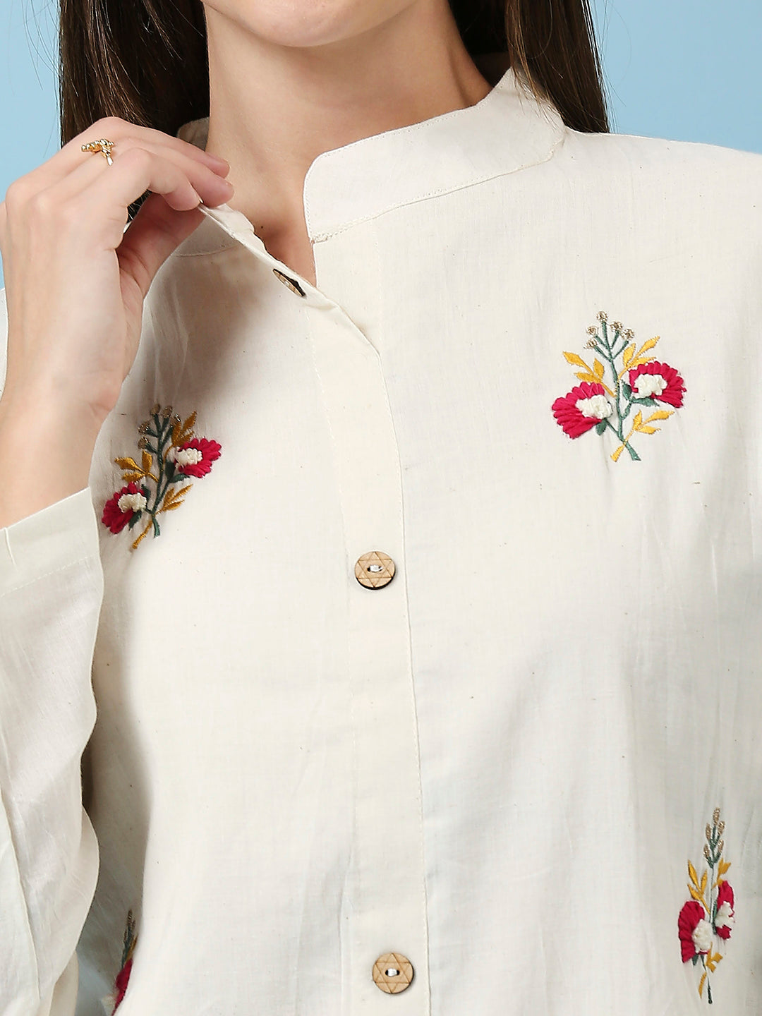 Embroidered Khadi Cotton Summer Top