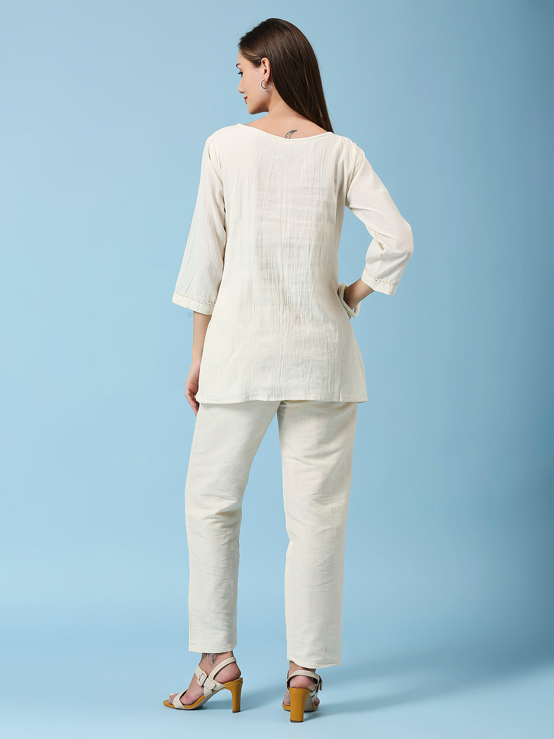 Embroidered Khadi Cotton Summer Top