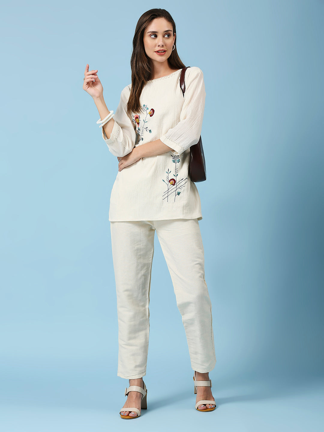 Embroidered Khadi Cotton Summer Top