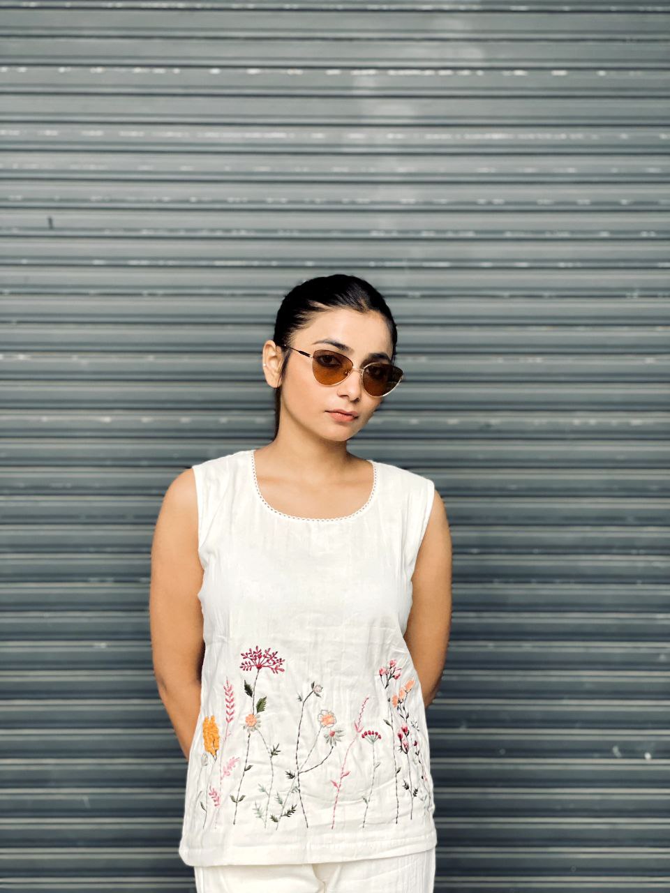 Embroidered Khadi Cotton Summer Top