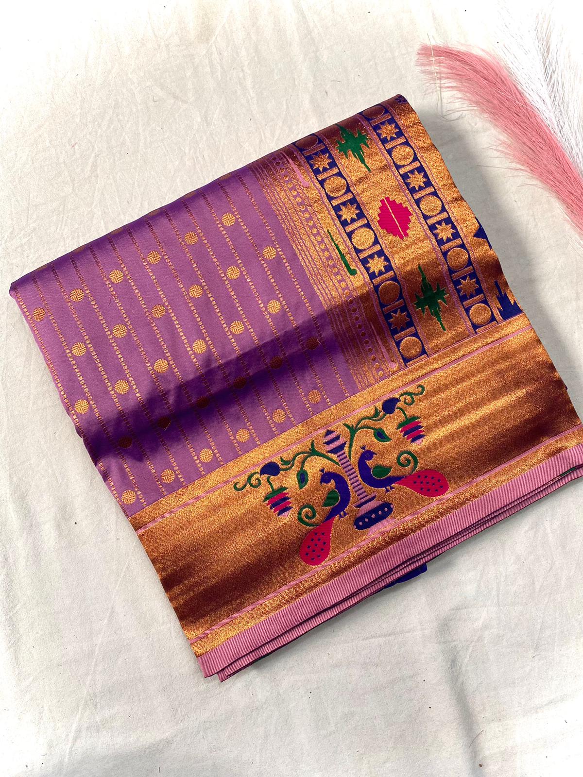Rukmini Premium Paithani Silk Without Lace Saree