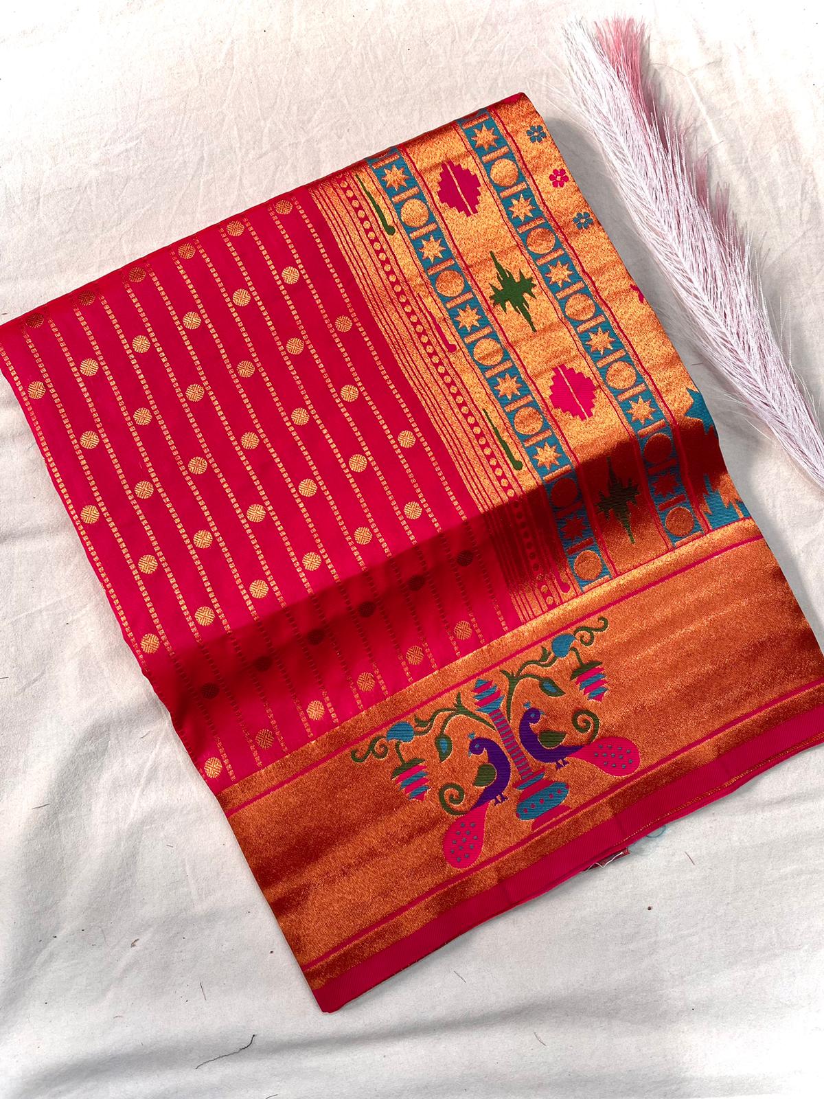 Rukmini Premium Paithani Silk Without Lace Saree
