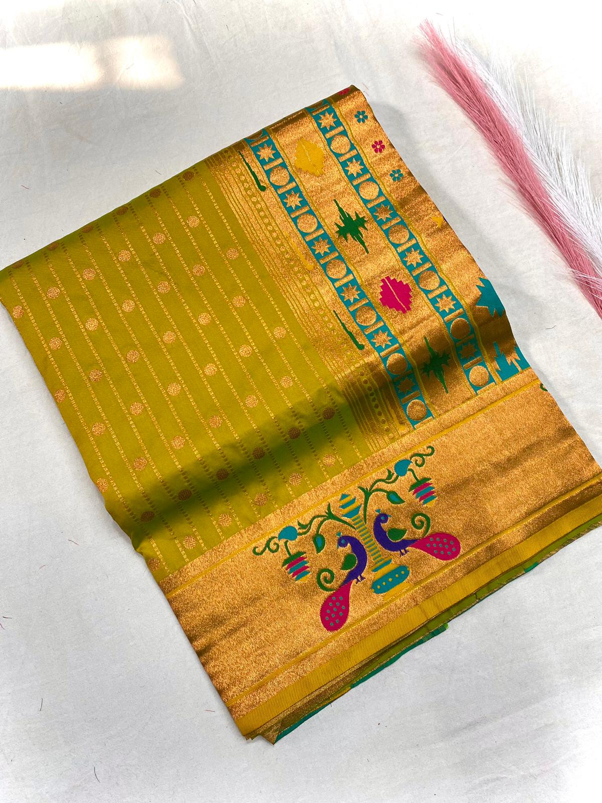 Rukmini Premium Paithani Silk Without Lace Saree