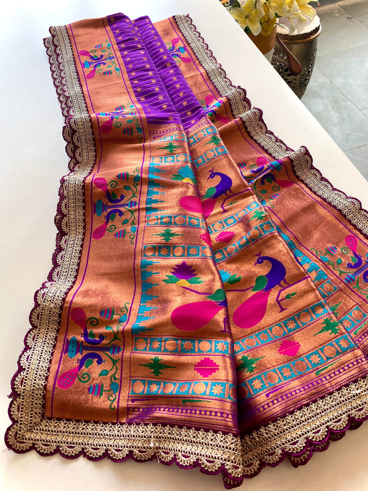 Rukmini Premium Paithani Silk Lace Saree