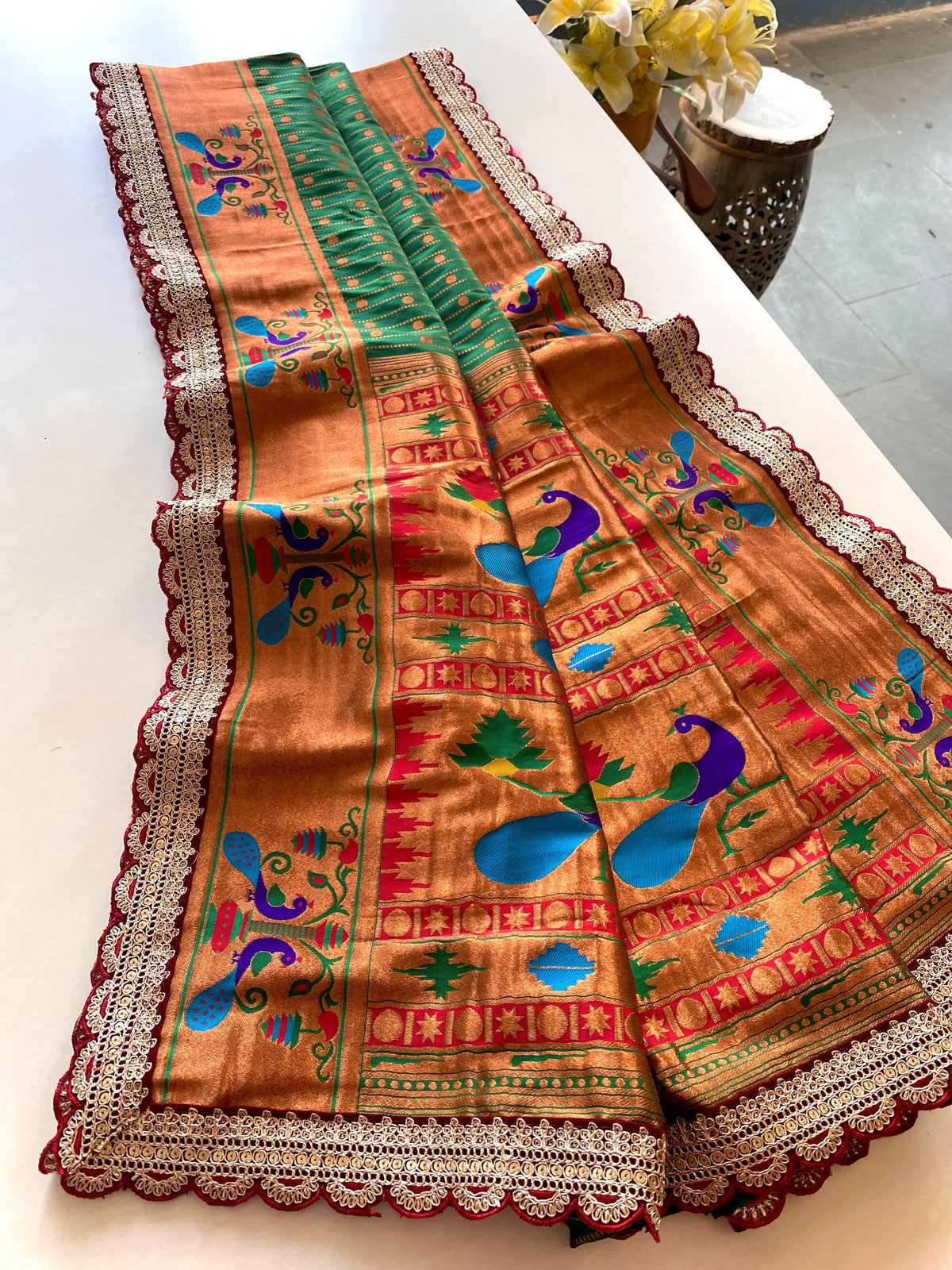 Rukmini Premium Paithani Silk Lace Saree