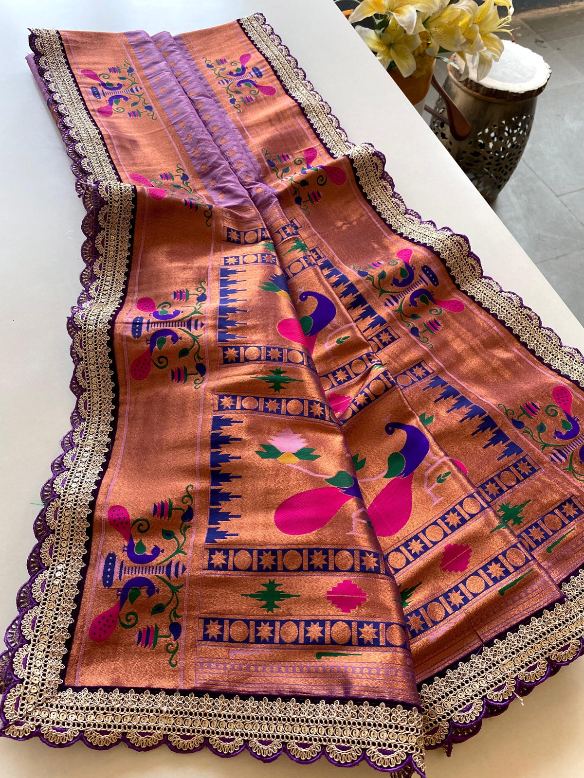 Rukmini Premium Paithani Silk Lace Saree