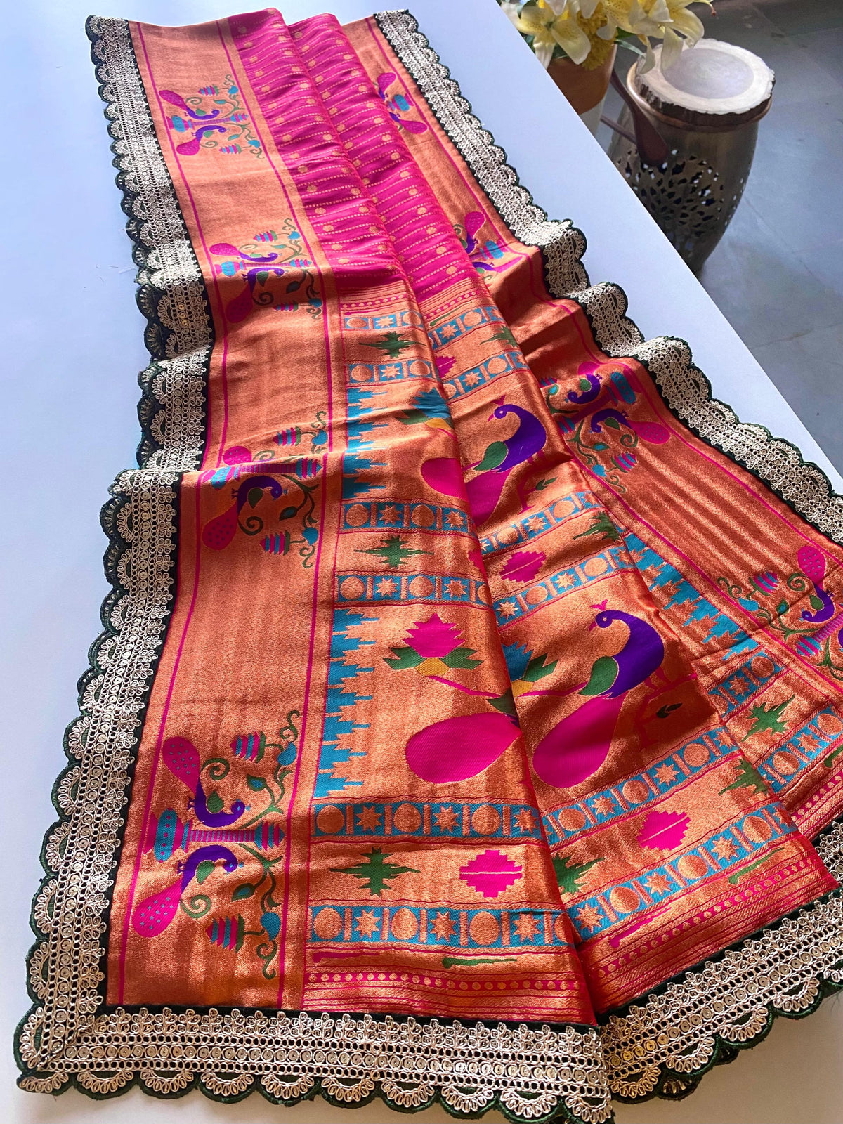 Rukmini Premium Paithani Silk Lace Saree