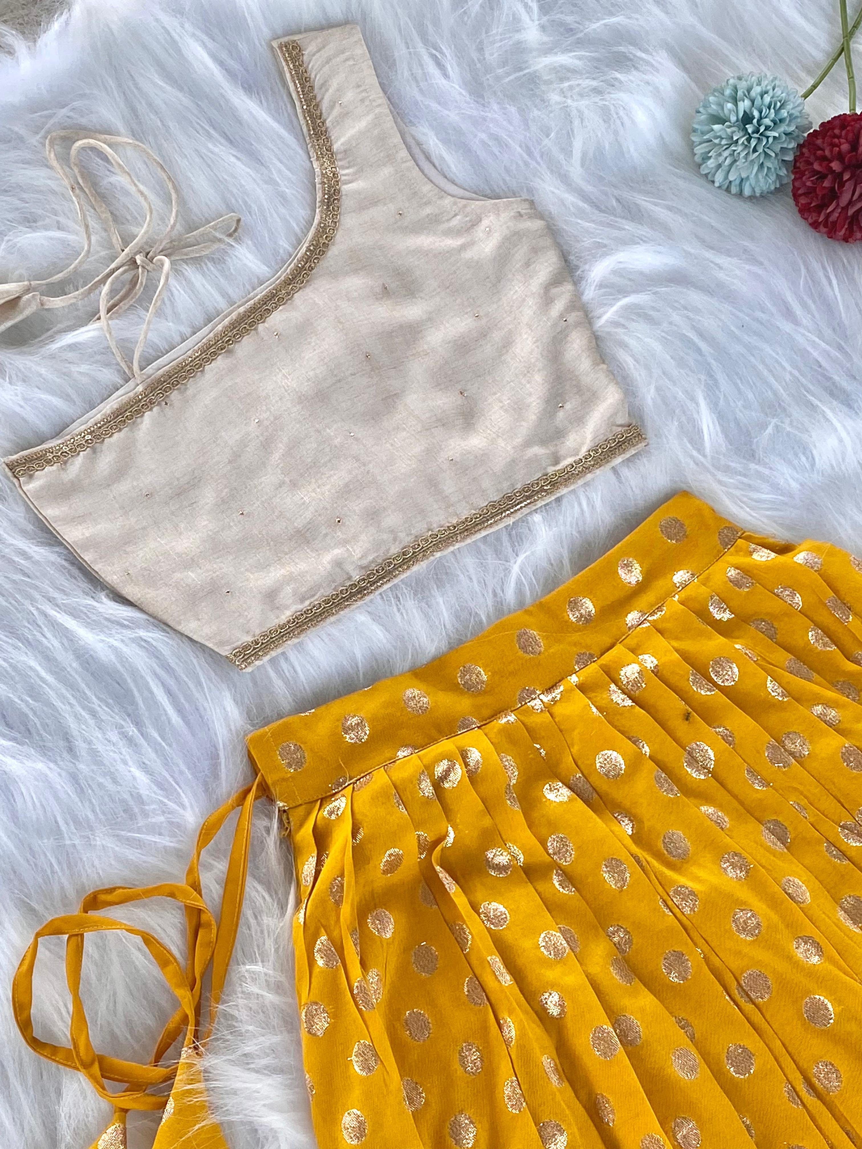 One-Shoulder Zari Set