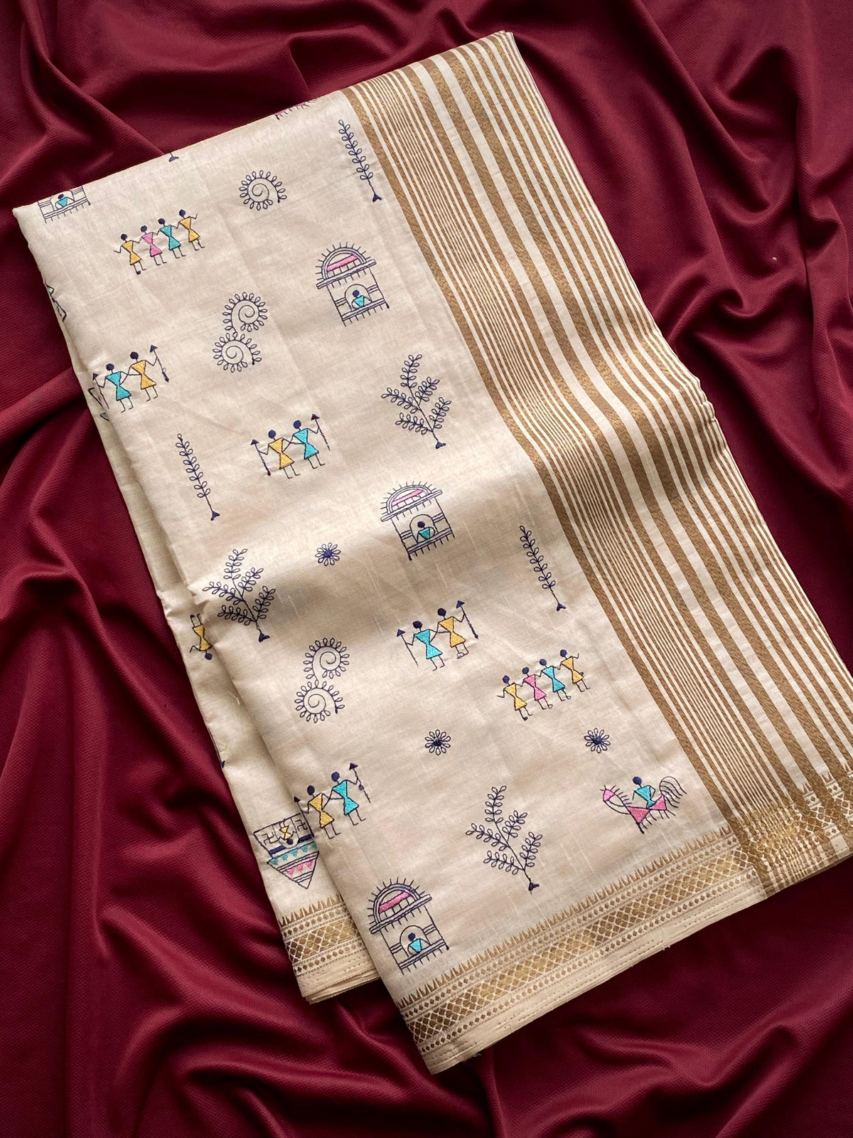 Tussar Worli Zari Elegance Saree