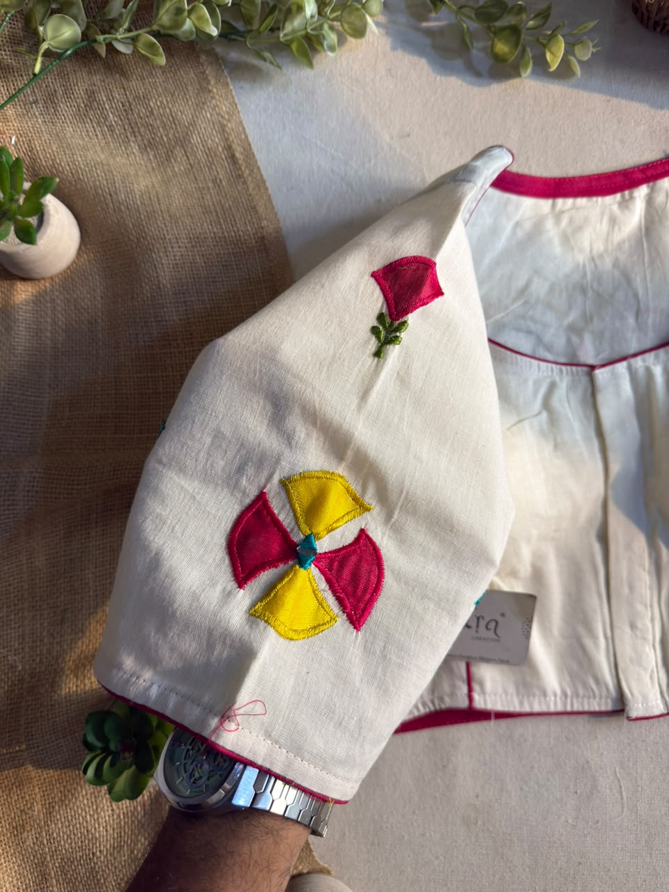 Petal Cotton Embroidered Blouse