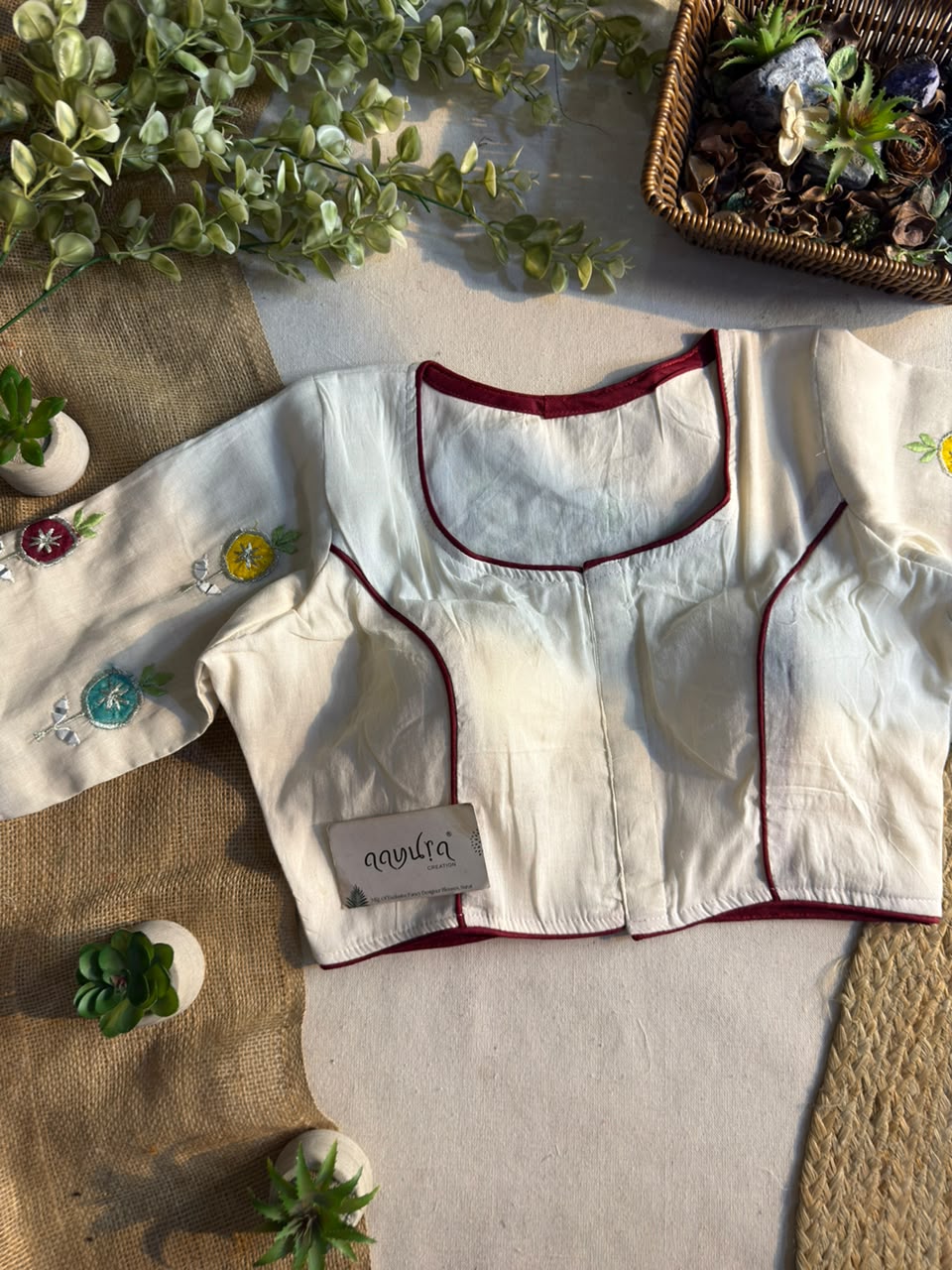 Petal Cotton Embroidered Blouse