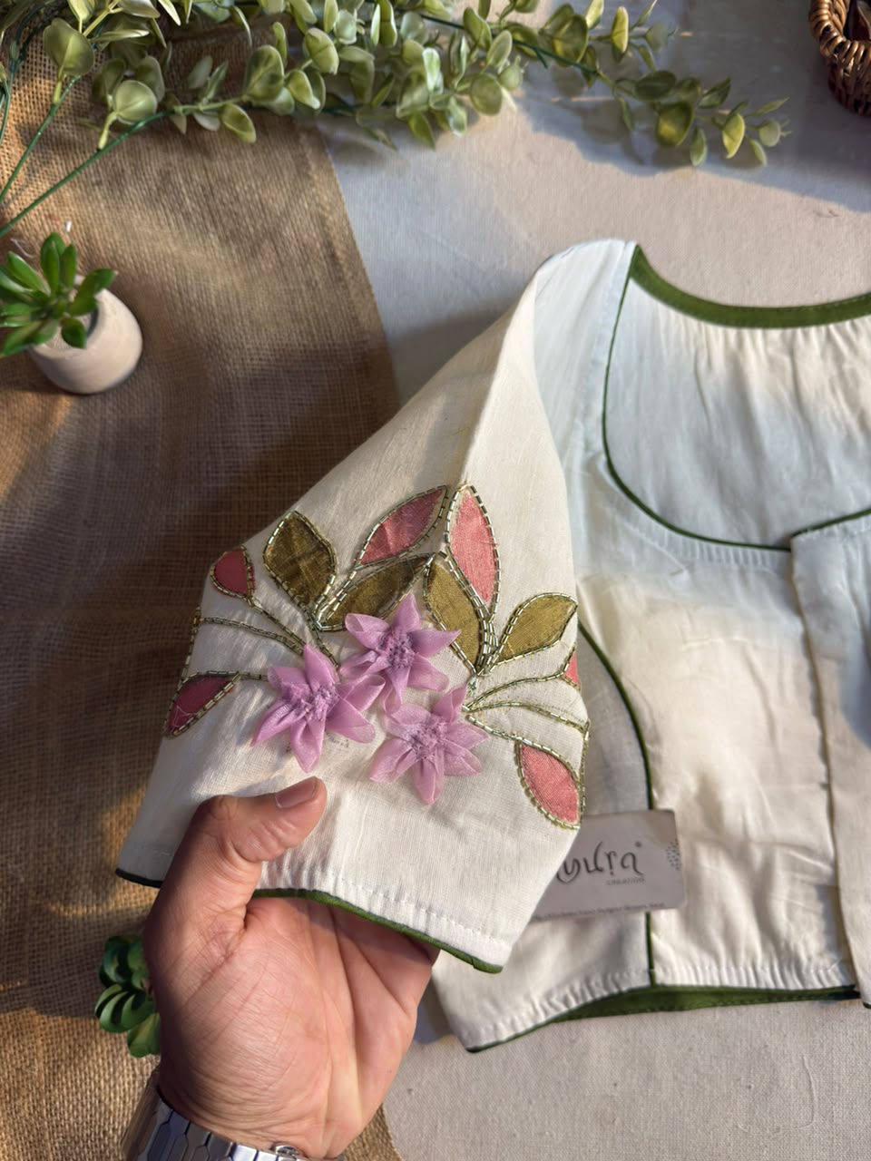 Petal Cotton Embroidered Blouse