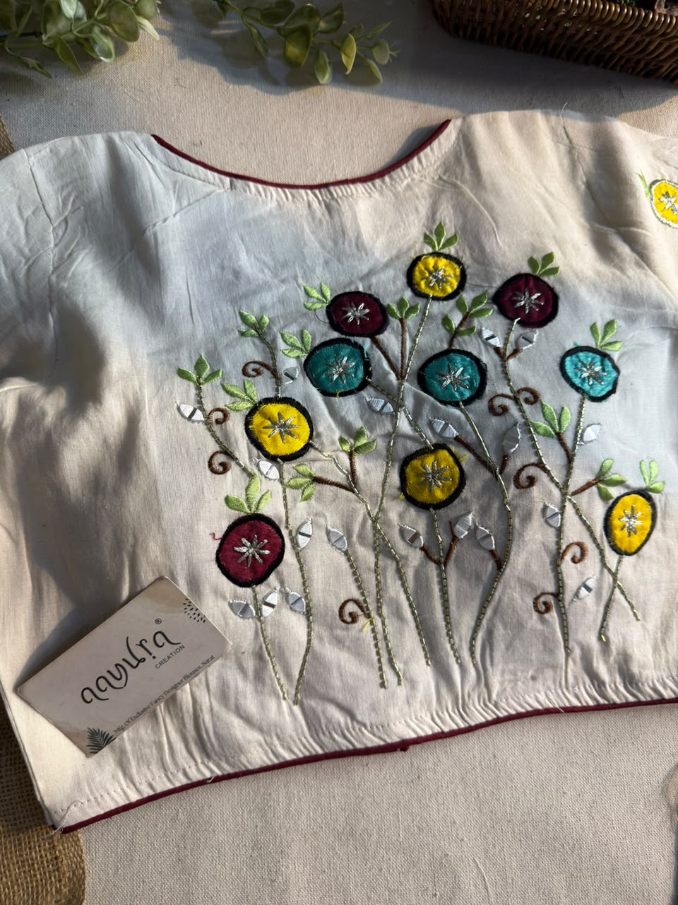 Petal Cotton Embroidered Blouse