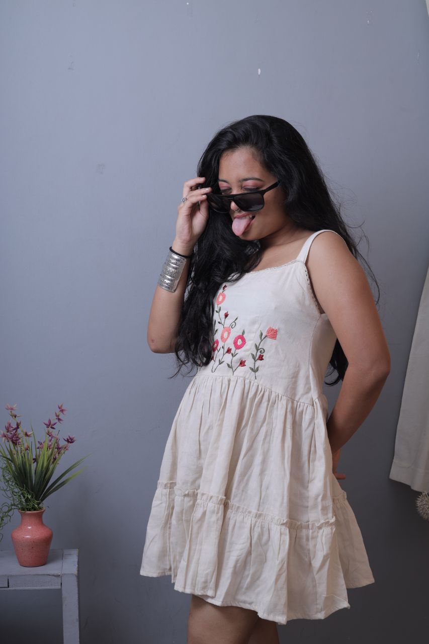 Embroidered Khadi Cotton Summer Top