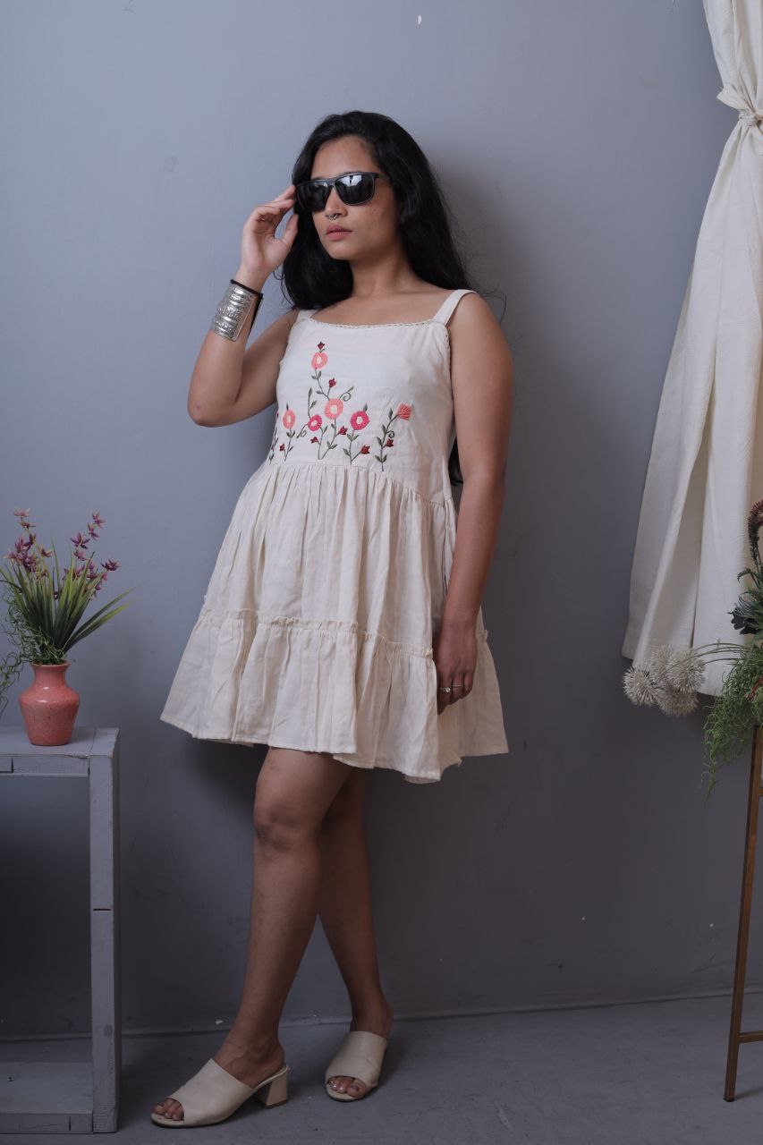 Embroidered Khadi Cotton Summer Top