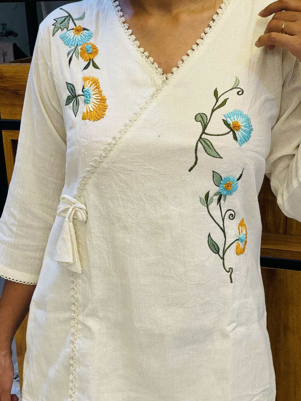 Embroidered Khadi Cotton Summer Top