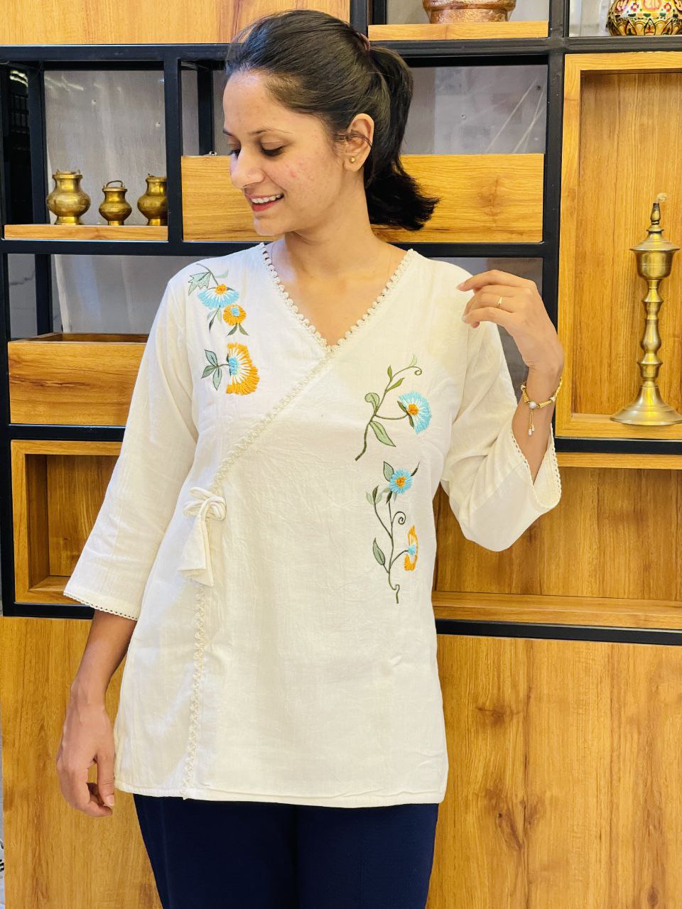 Embroidered Khadi Cotton Summer Top