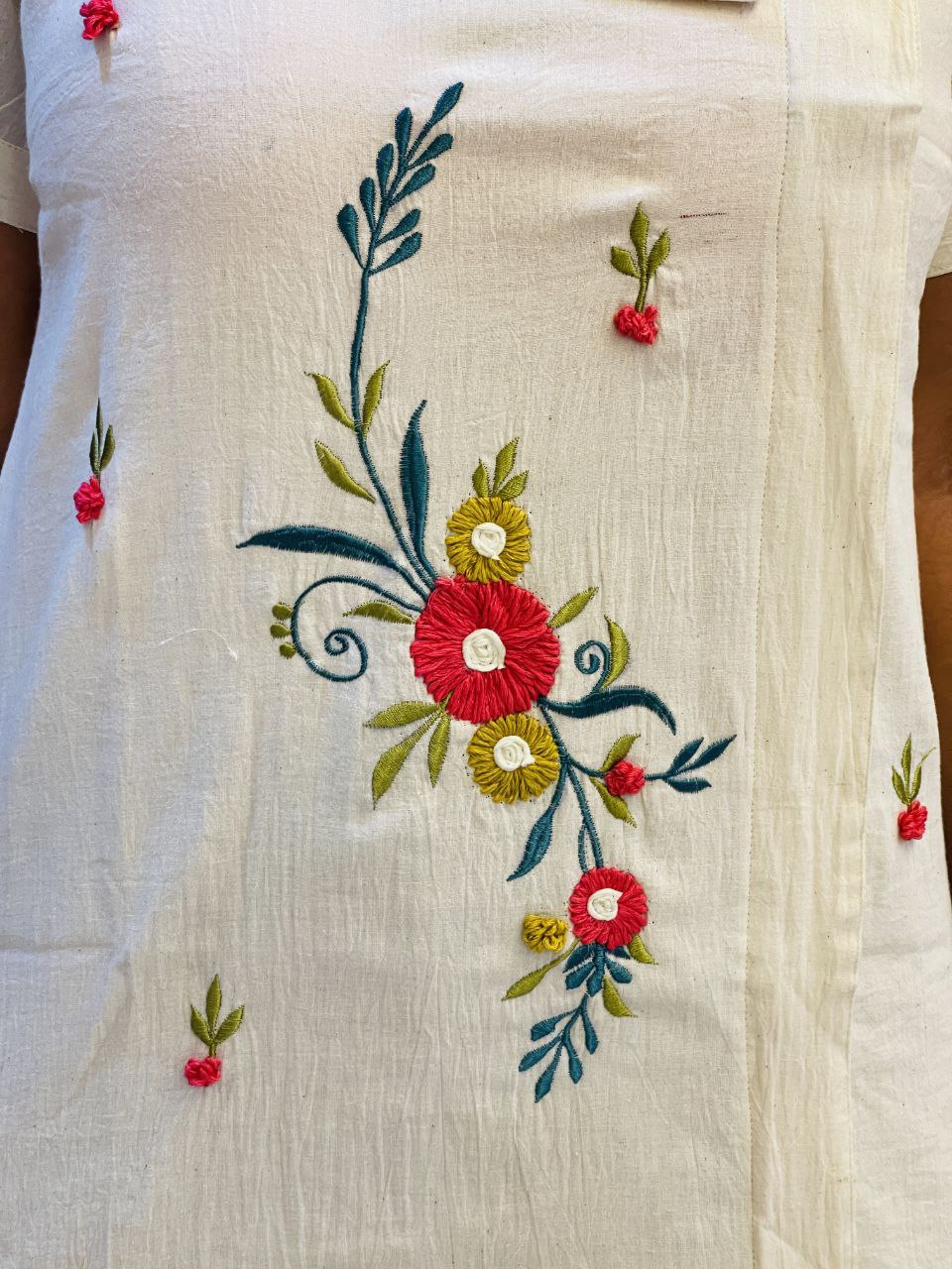 Embroidered Khadi Cotton Summer Top