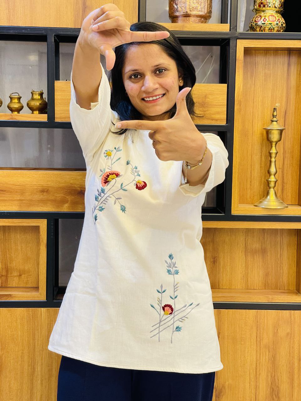 Embroidered Khadi Cotton Summer Top