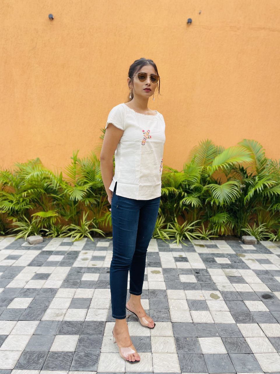 Embroidered Khadi Cotton Summer Top