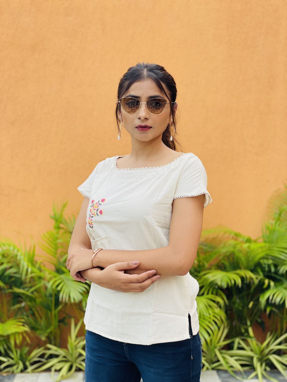 Embroidered Khadi Cotton Summer Top