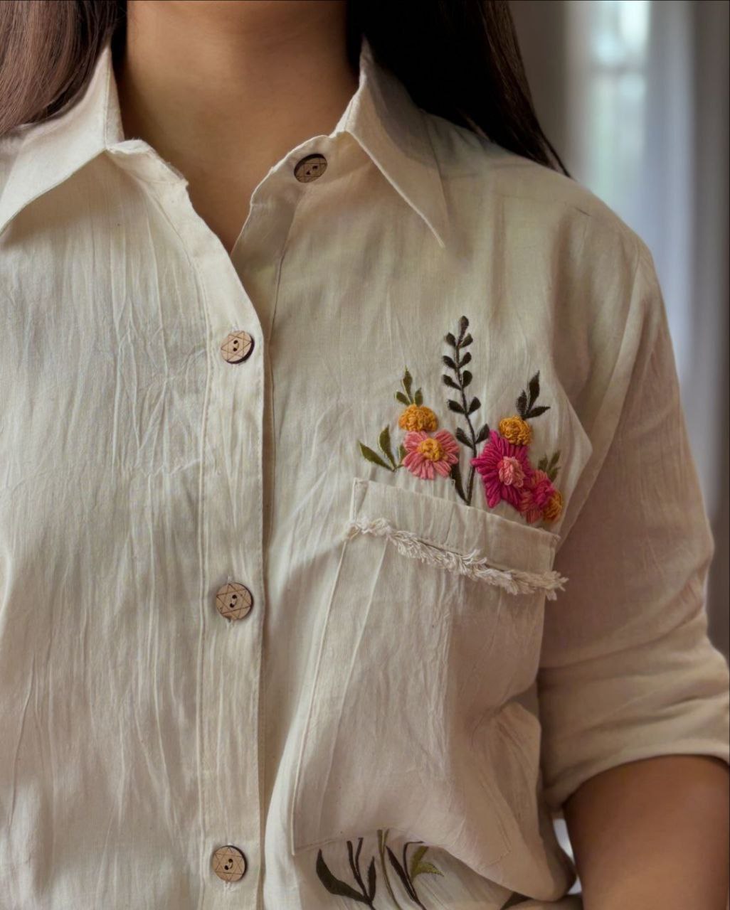 Embroidered Khadi Cotton Summer Top