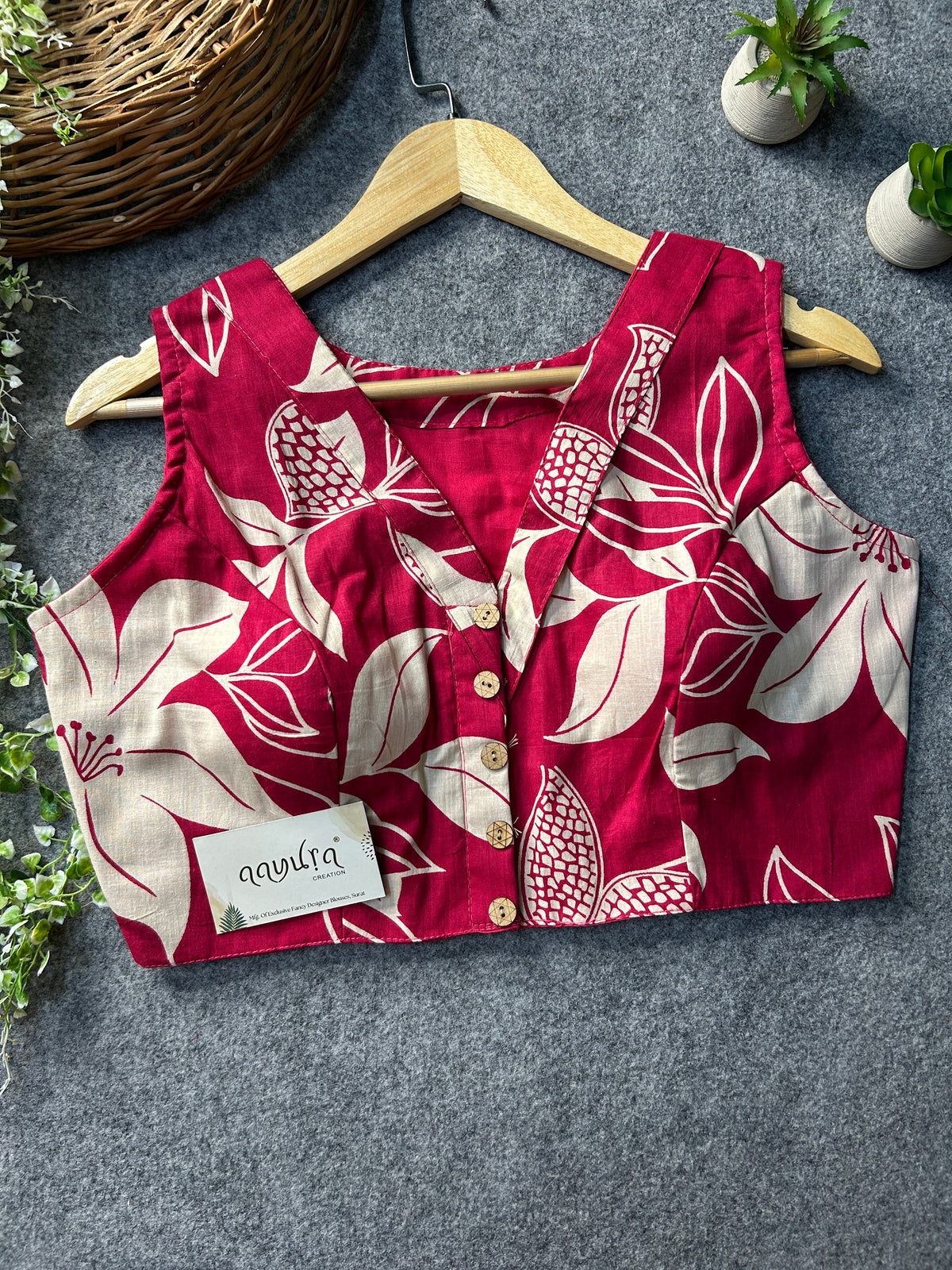 Coller Neck Print Blouses
