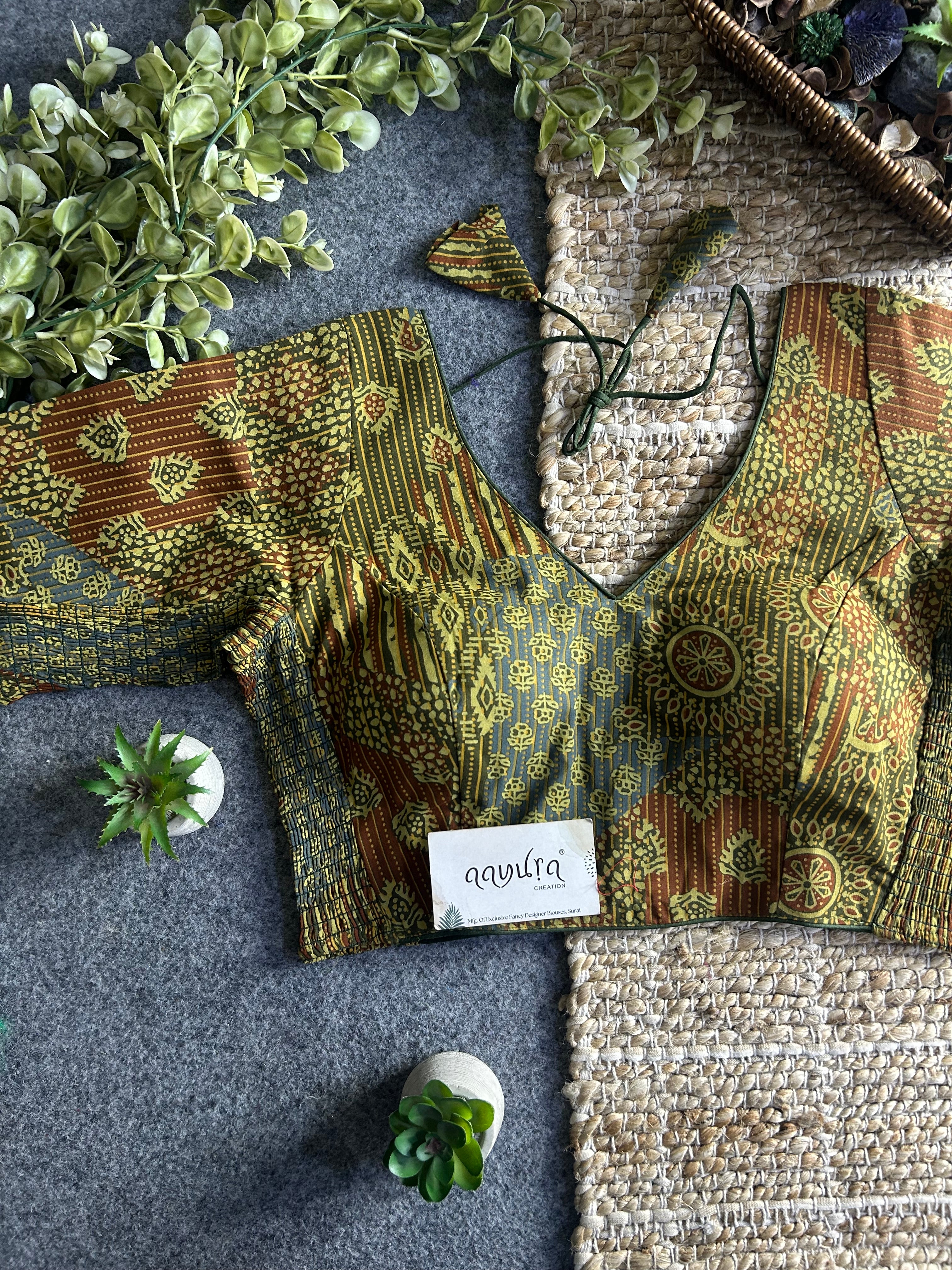 Comfort Fit Ajrakh Print Blouse