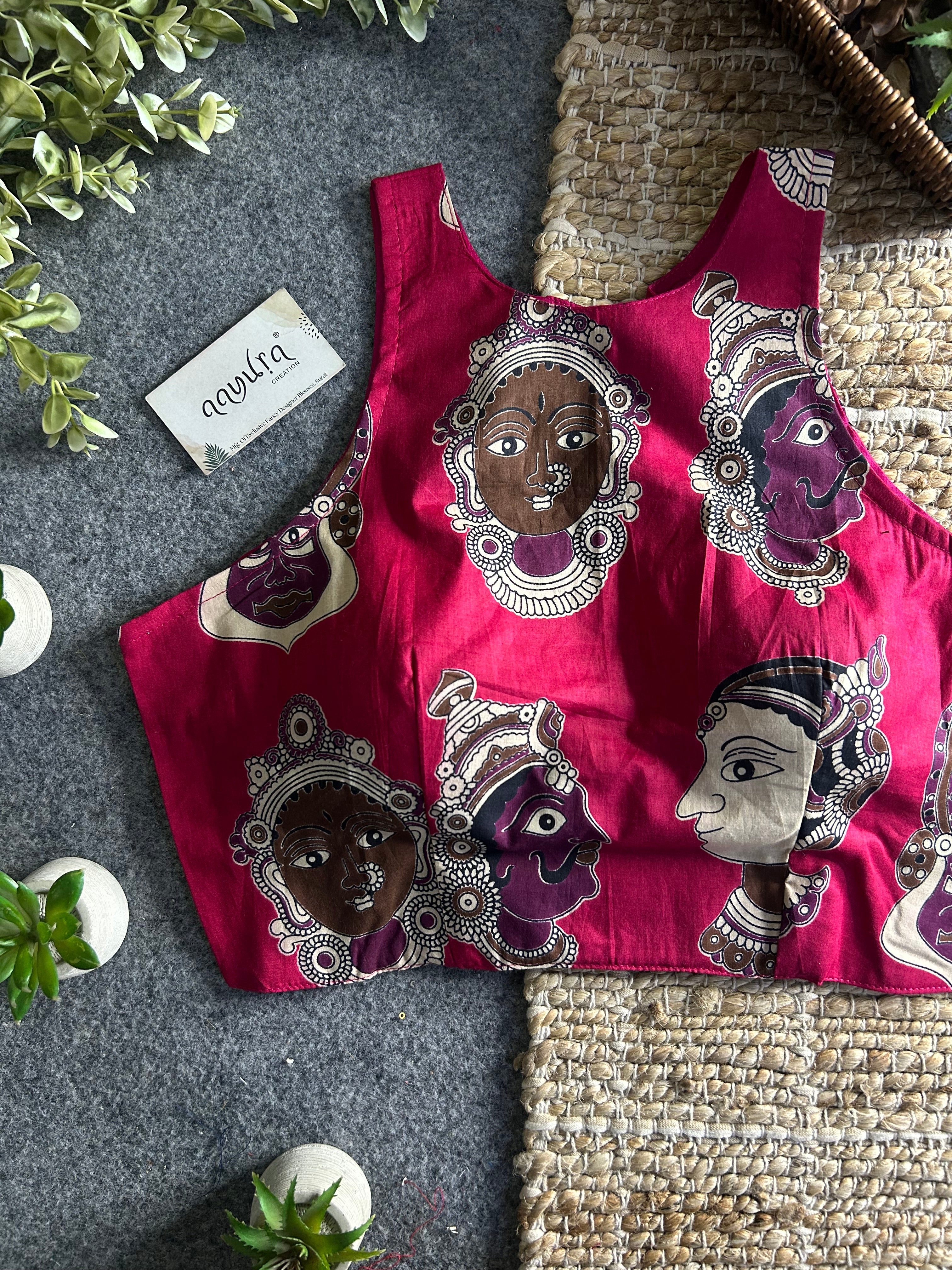 StyleEase Cotton Halter Designer Blouse