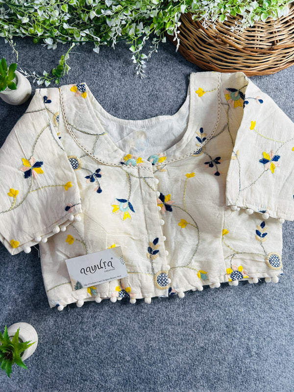 Khadi Cotton Collar Blouse