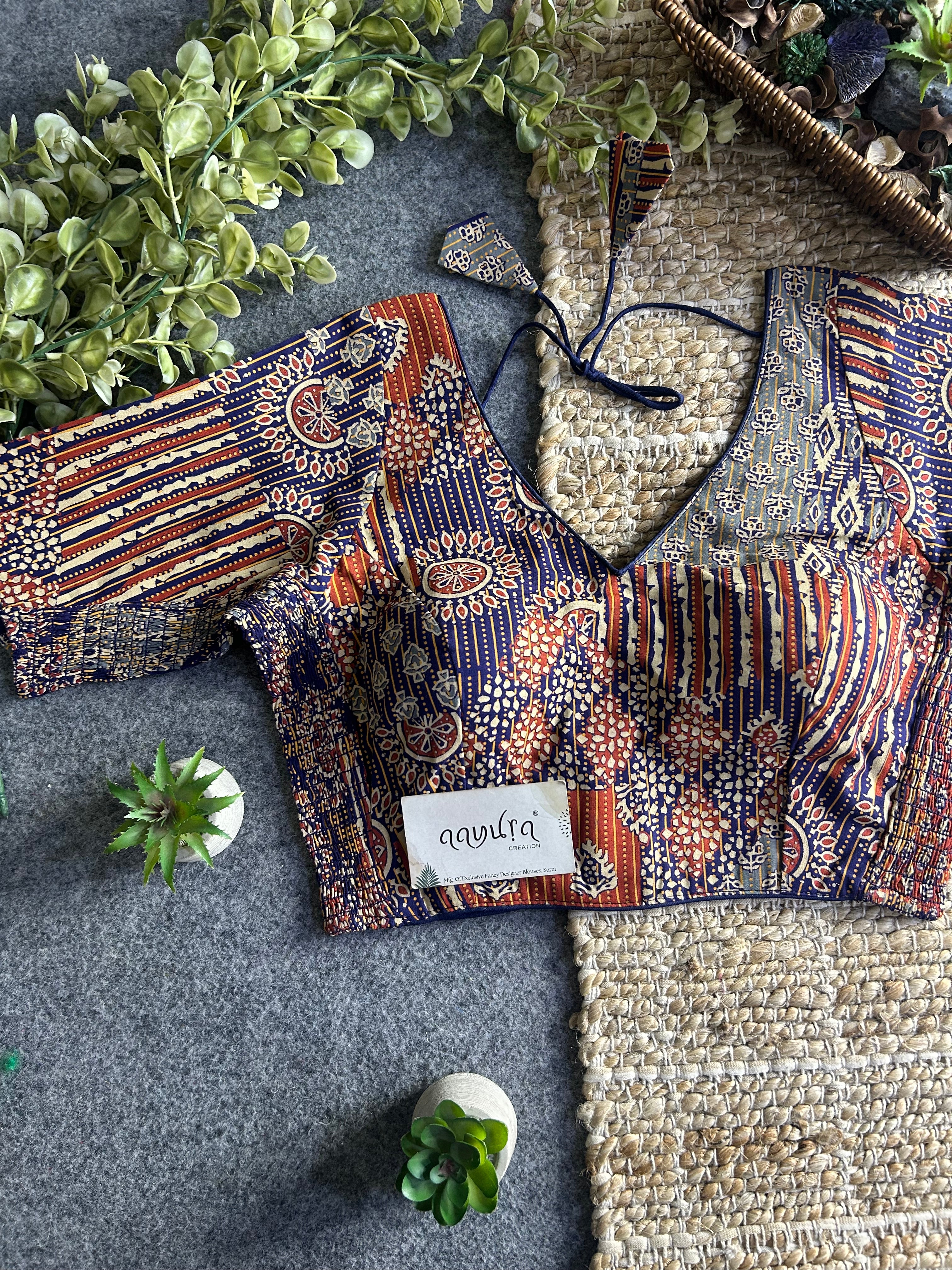 Comfort Fit Ajrakh Print Blouse