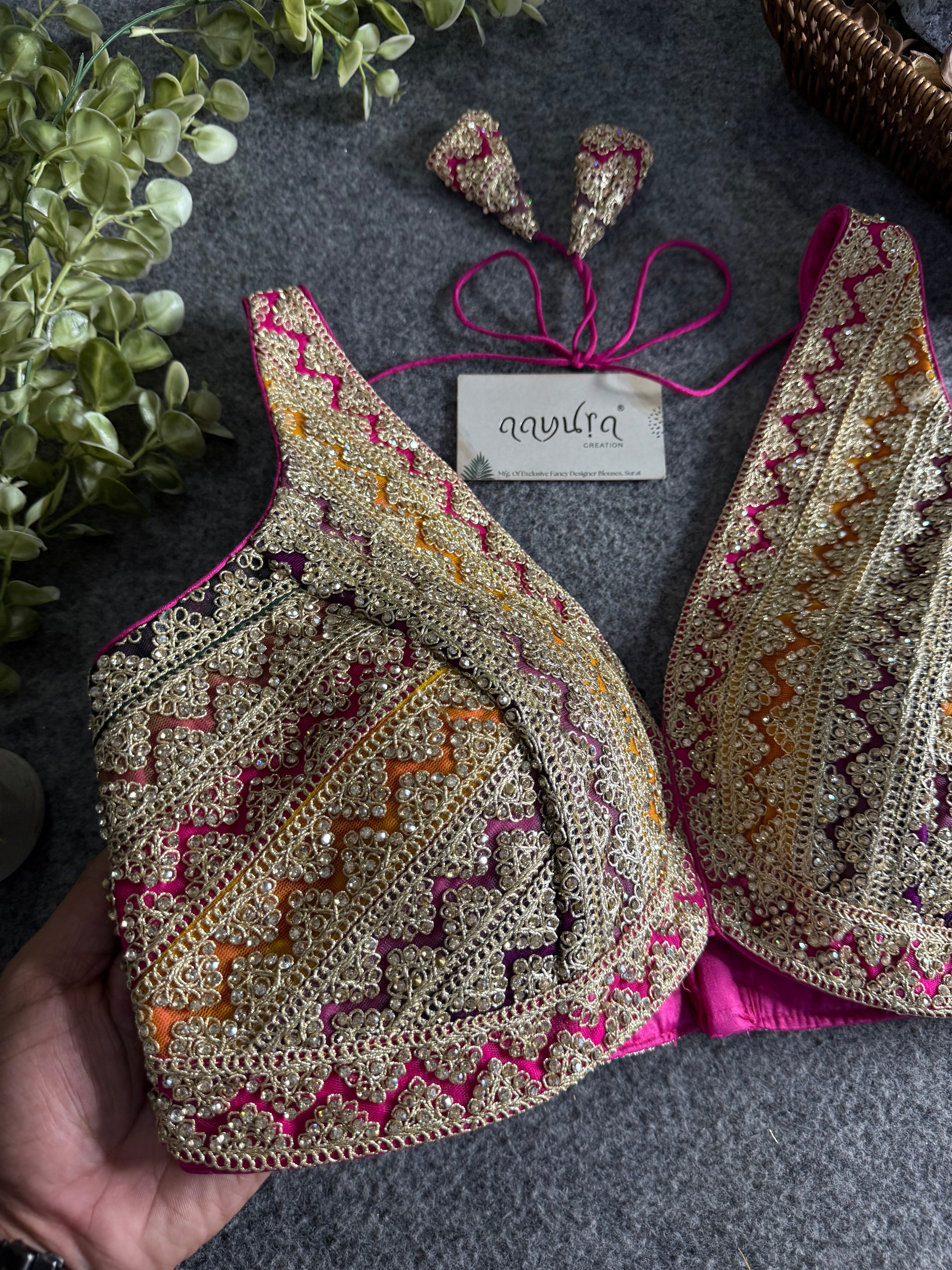 Classic Lace Stone Embroidered Blouse