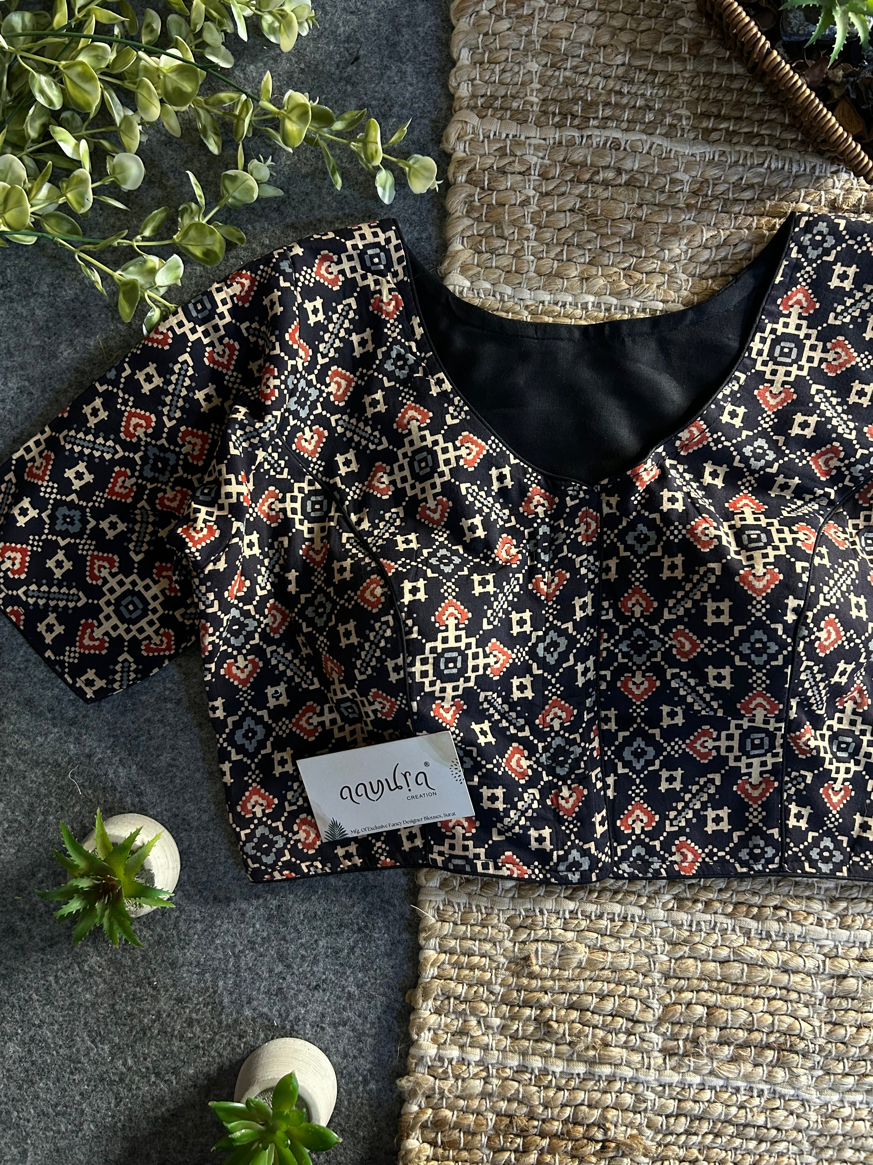 Ajrakh Boatneck Blouse