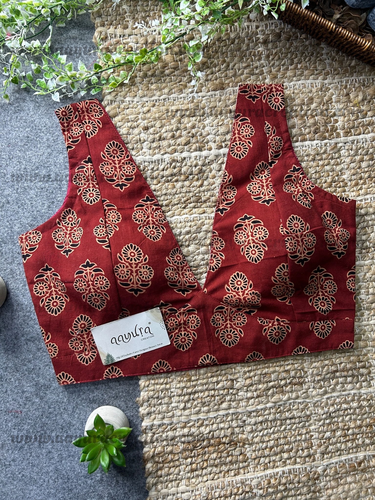 Ajrakh V Neck