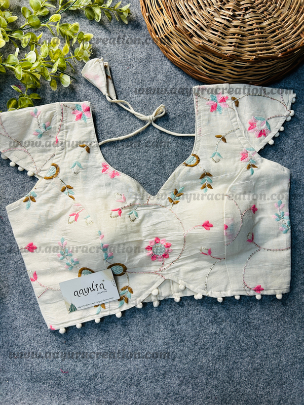 KHADI CAP SLEEVES BLOUSE