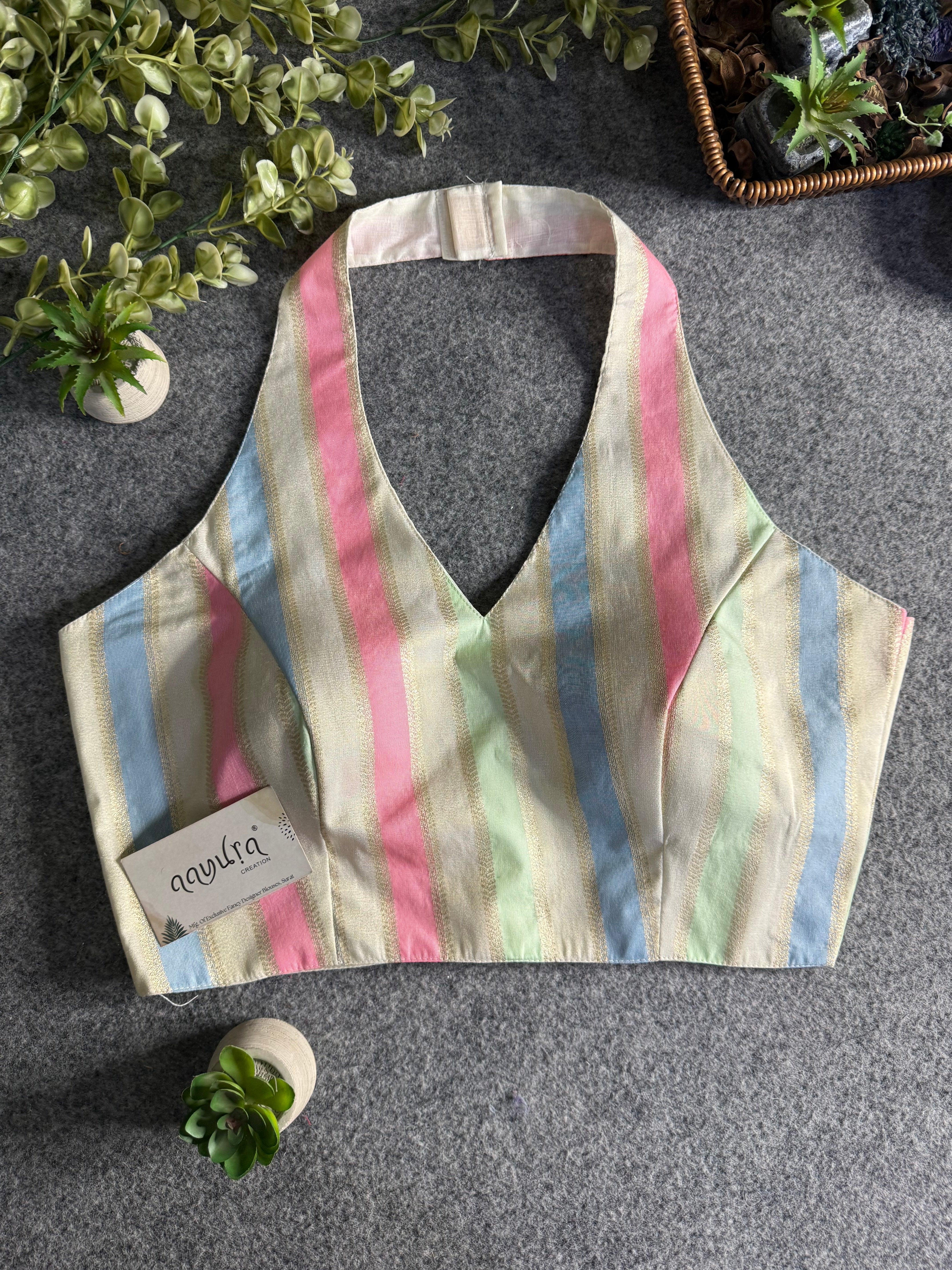 Banarasi Modern Halter Neck