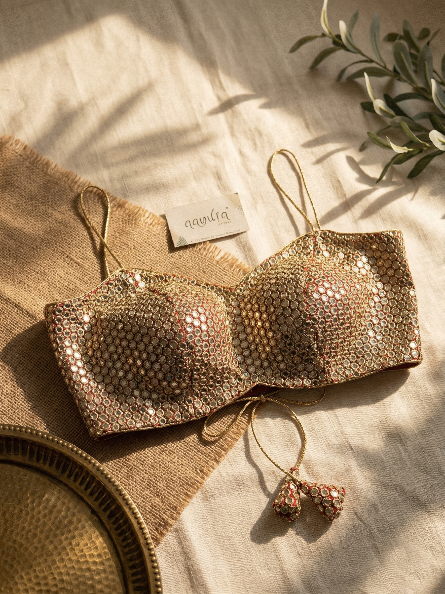 Glam Mirror Strap Blouse