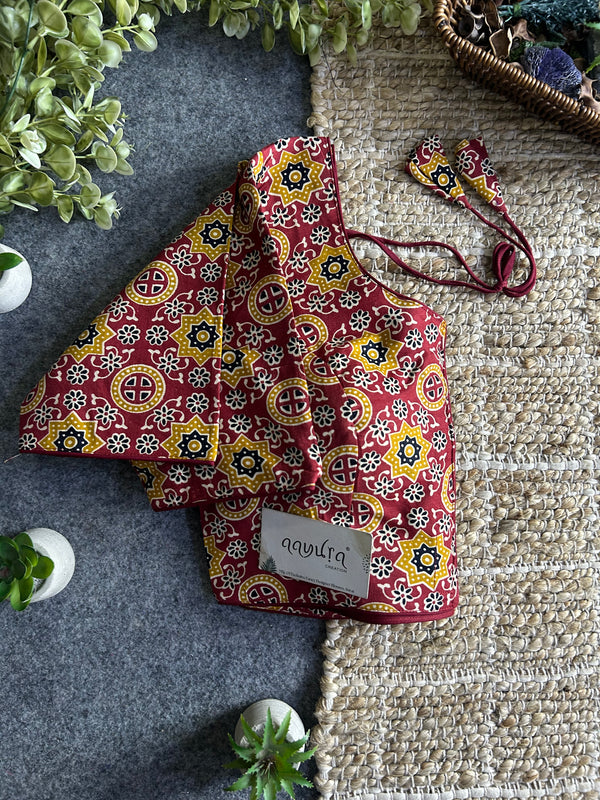 Cotton Front Open Blouse