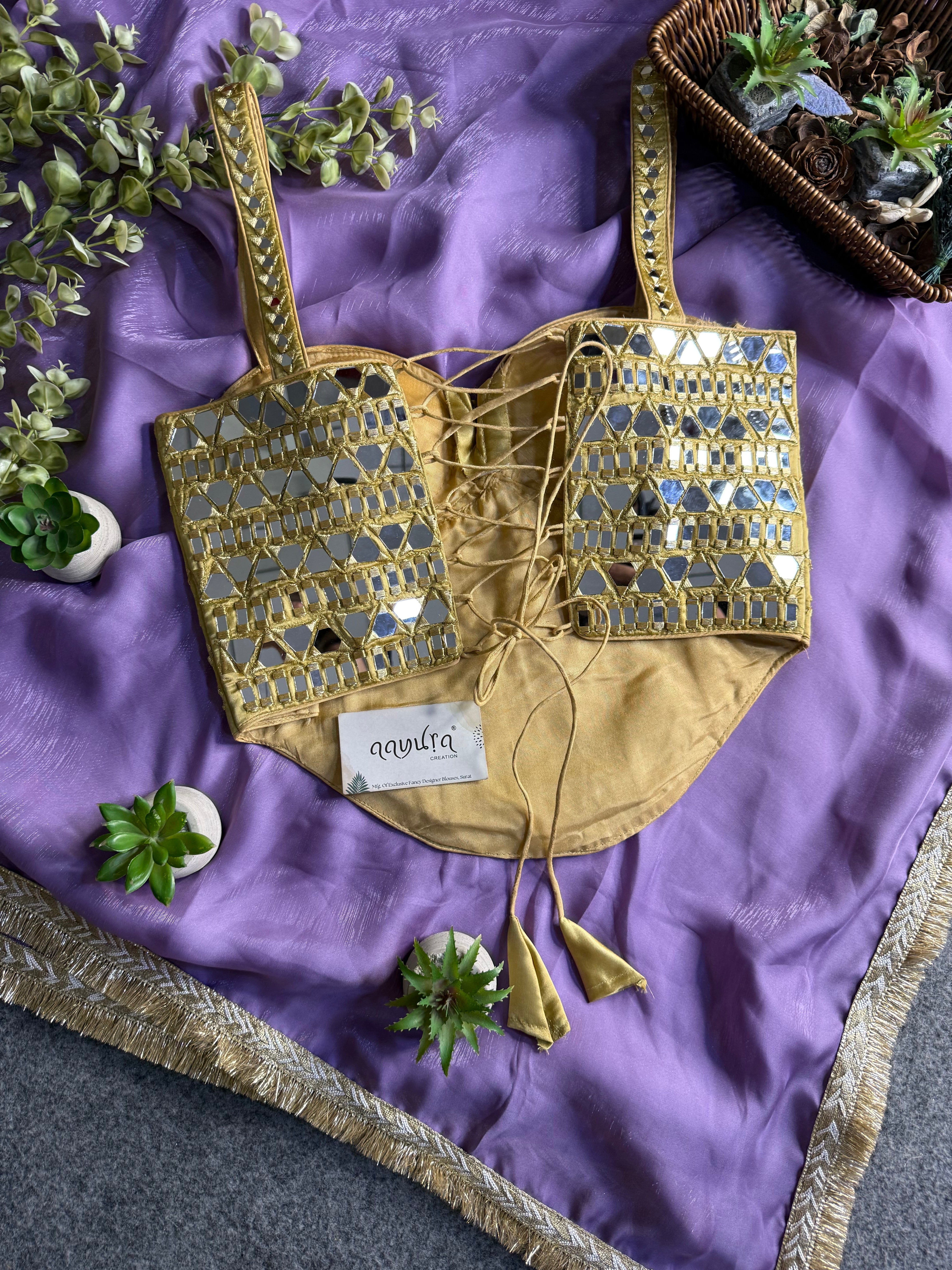 Luxe Bloom Burberry Satin Silk Saree Set