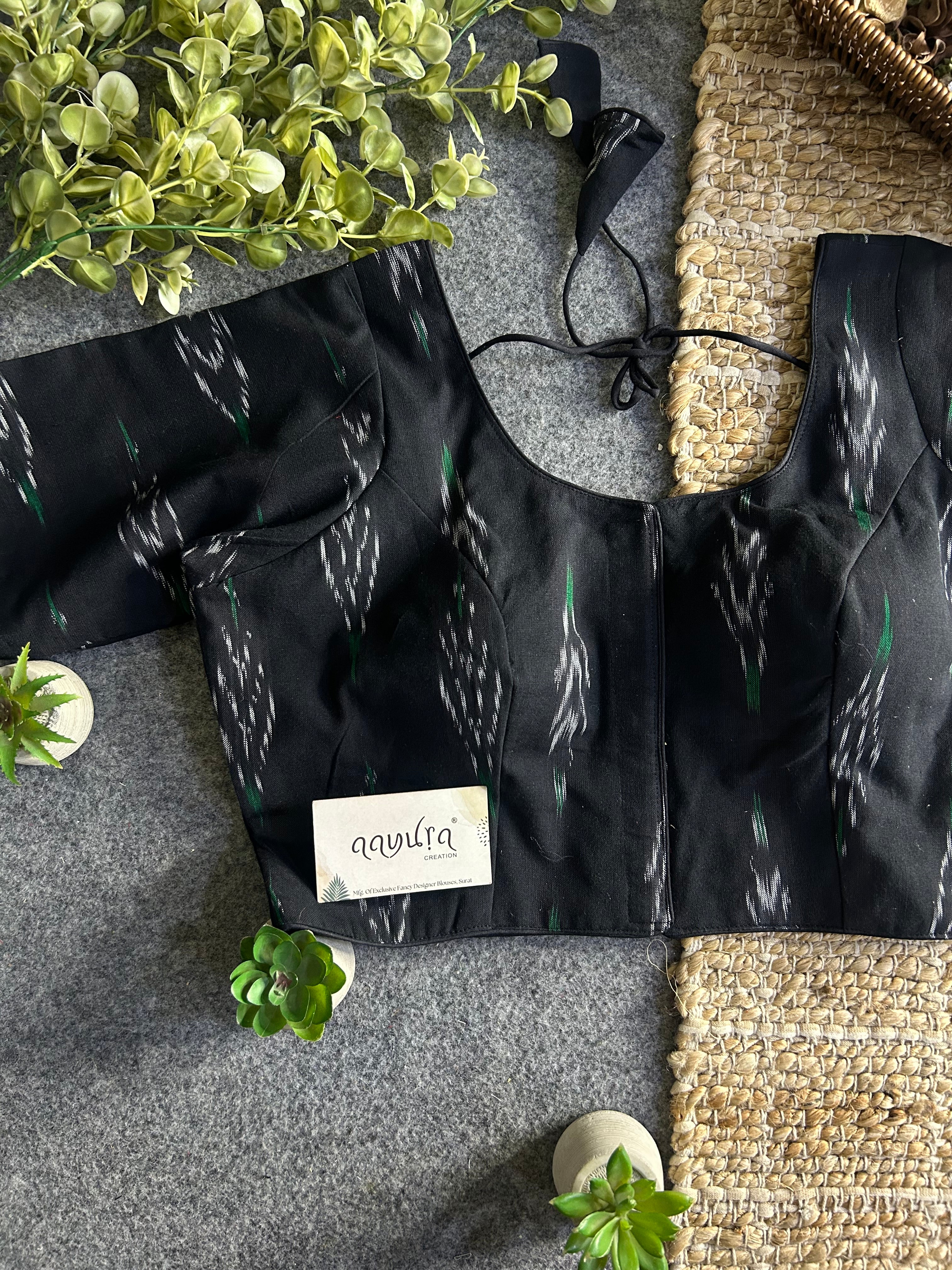 Classic Ikkath Designer Front-Open Blouse