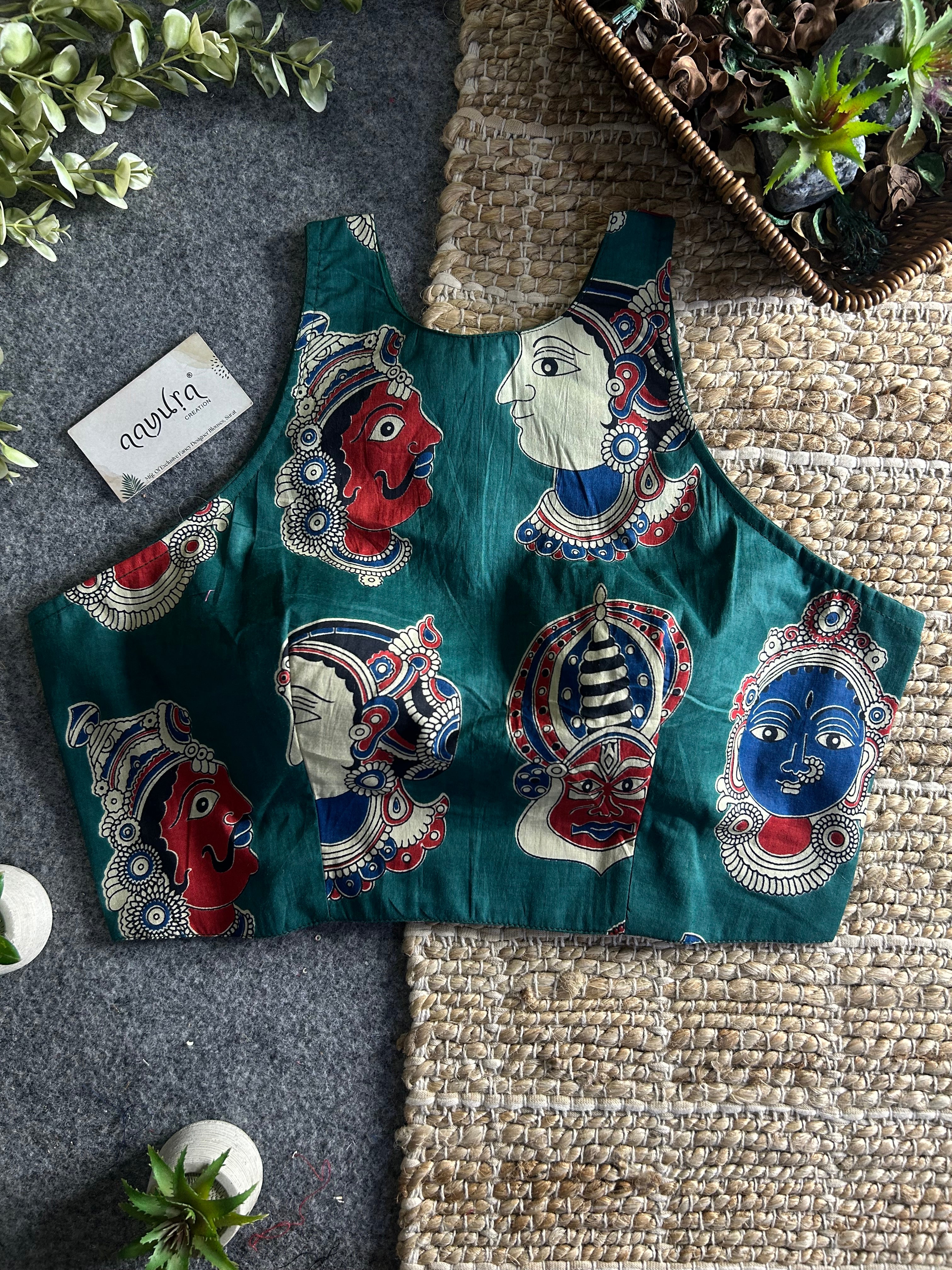 StyleEase Cotton Halter Designer Blouse