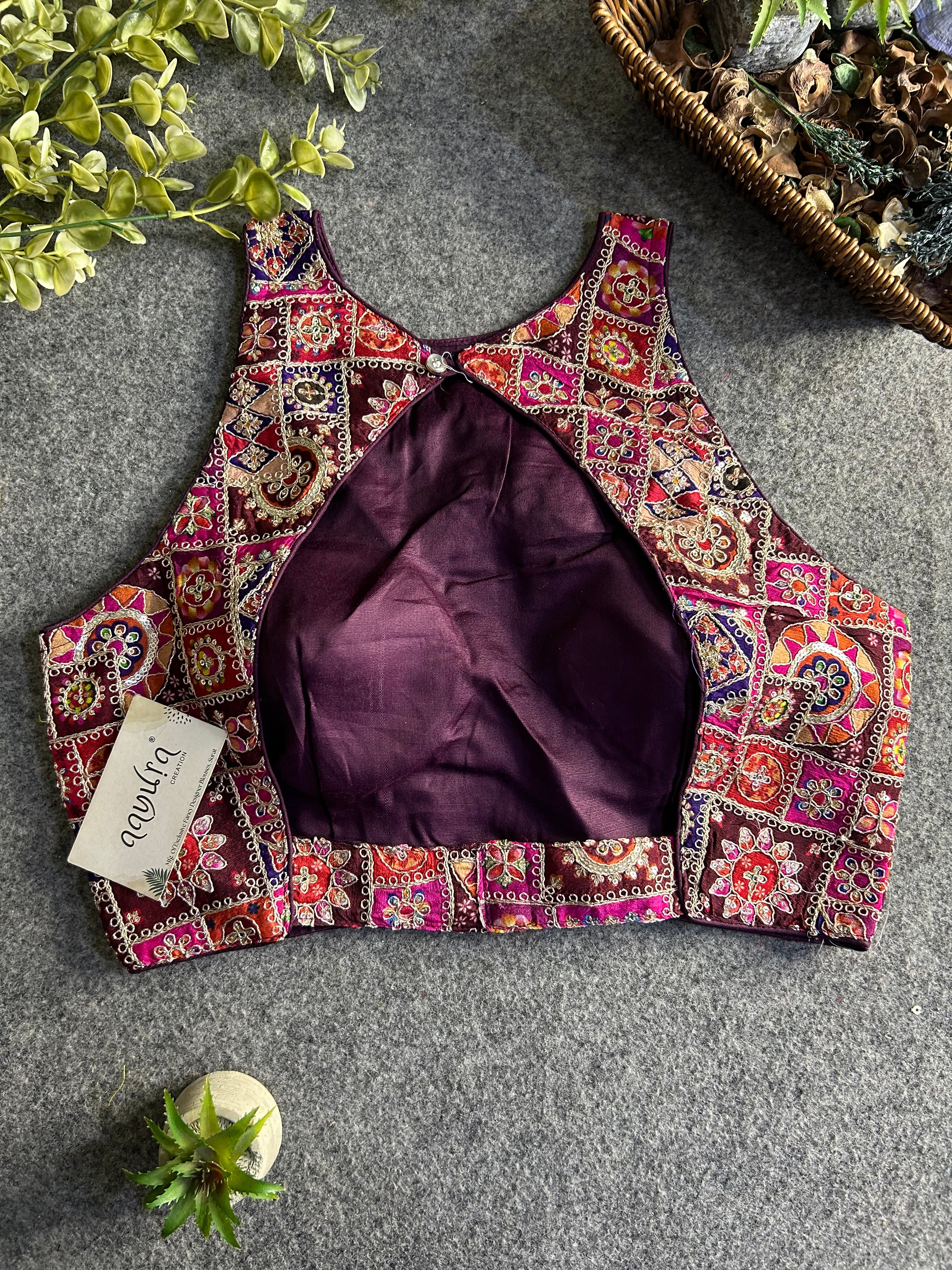 Chic Halter Neck Ethnic Blouse