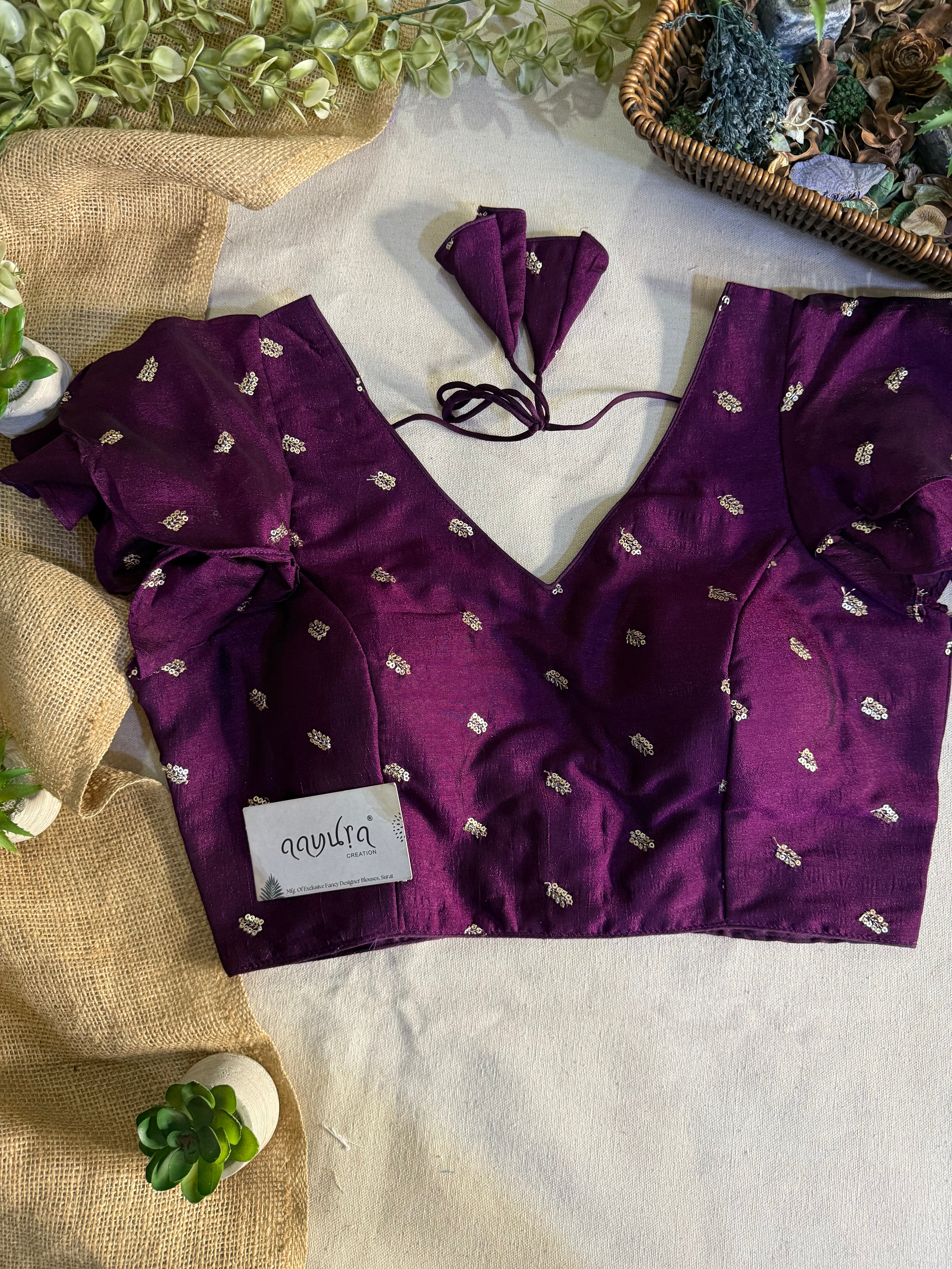 Elegant Frill Vichitra Silk Blouse